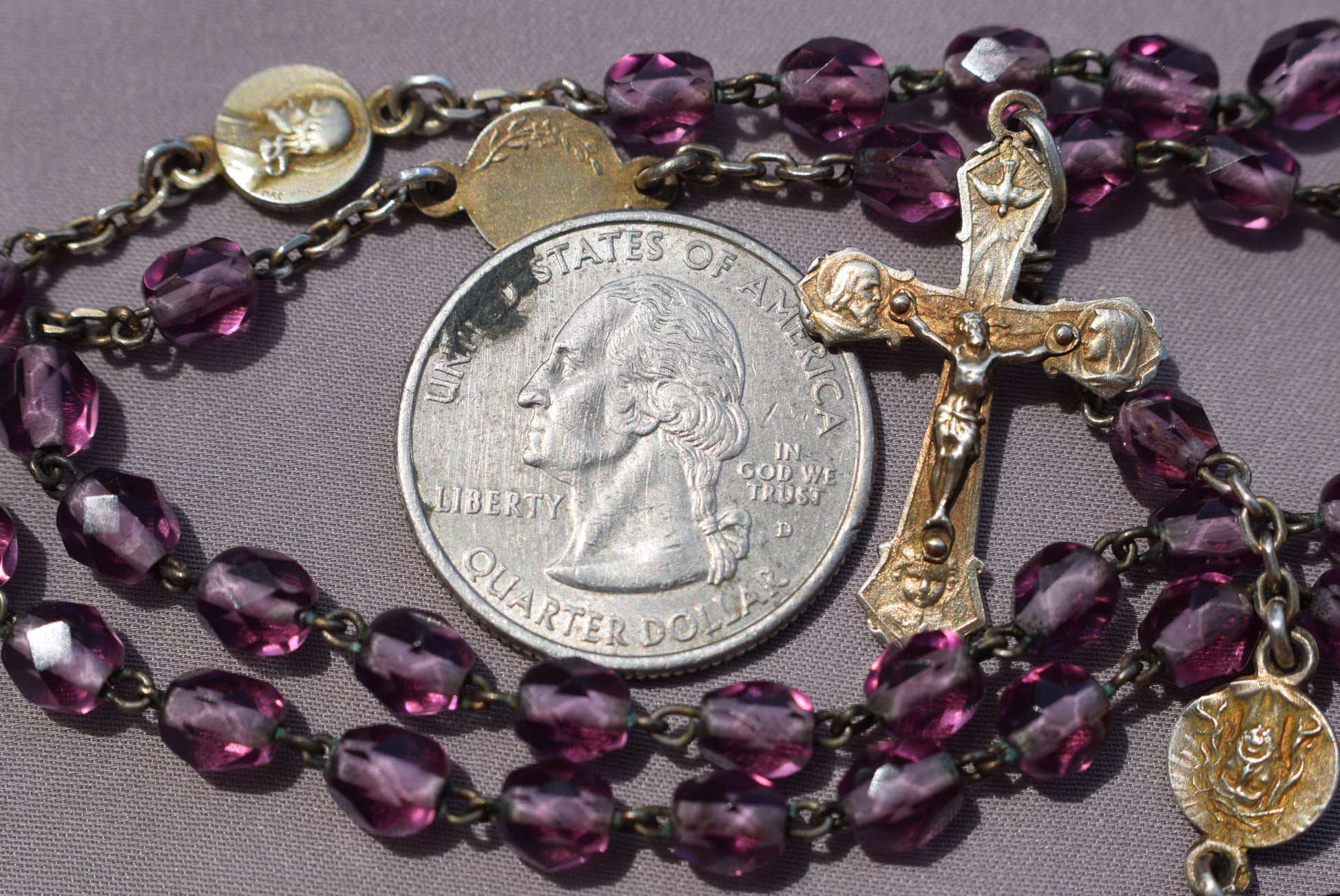 Art Nouveau Purple Rosary - Charmantiques