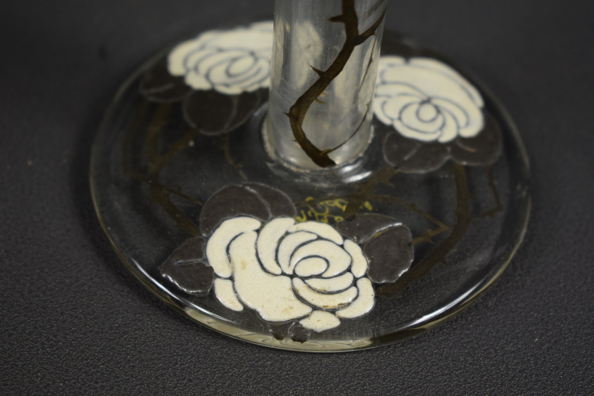 Superb enamelled single-flower vase DELVAUX PARIS