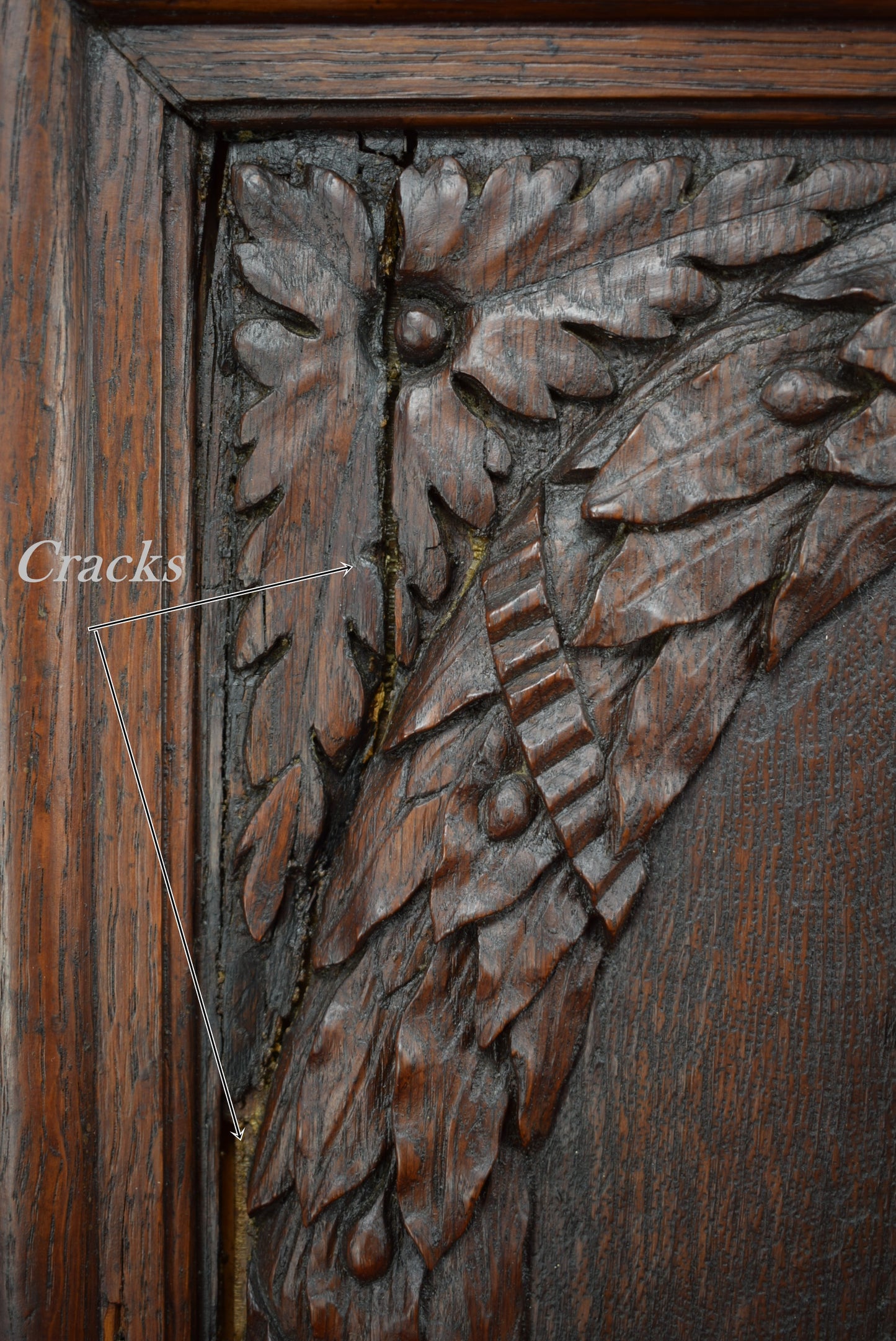 17th.C Virgin Mary Carving Door - Charmantiques