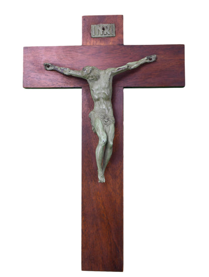 Green Bronze Patina Cross - Charmantiques