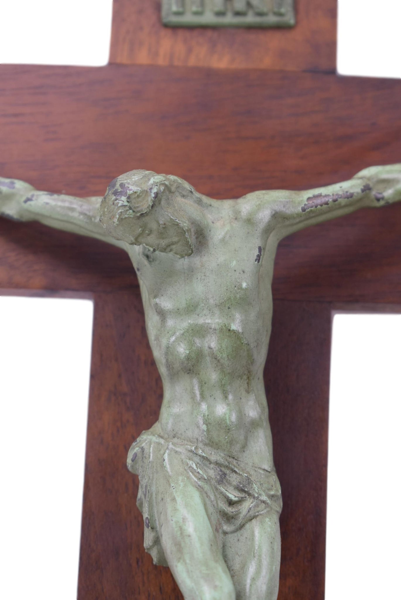 Green Bronze Patina Cross - Charmantiques