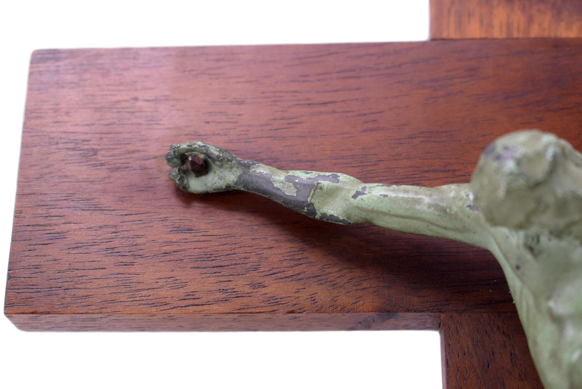 Green Bronze Patina Cross - Charmantiques