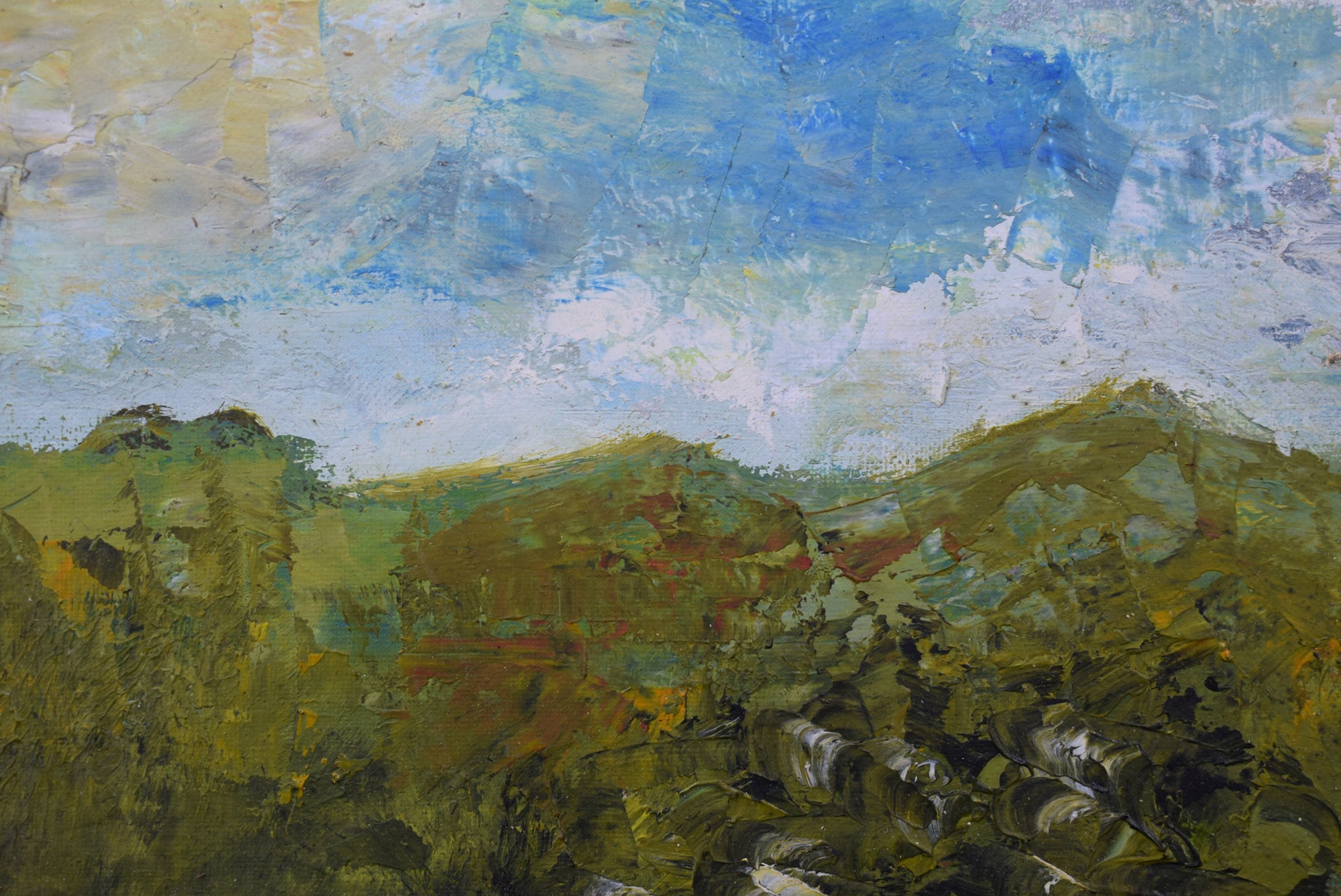 Post Impressionist Sheeps Painting - Charmantiques