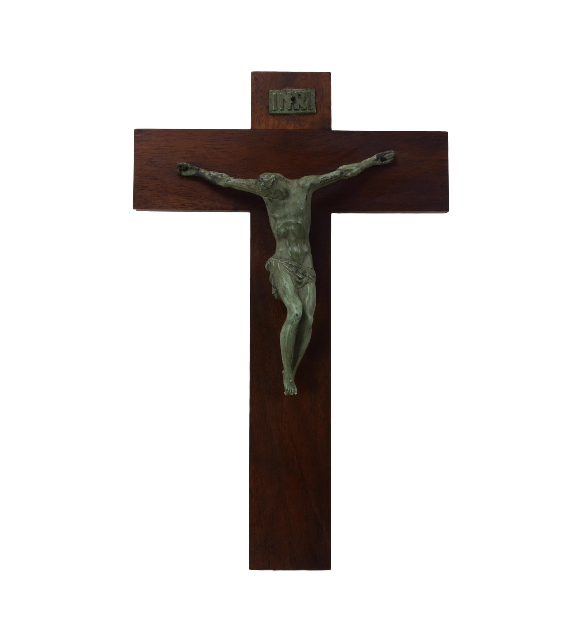 Green Bronze Patina Cross - Charmantiques