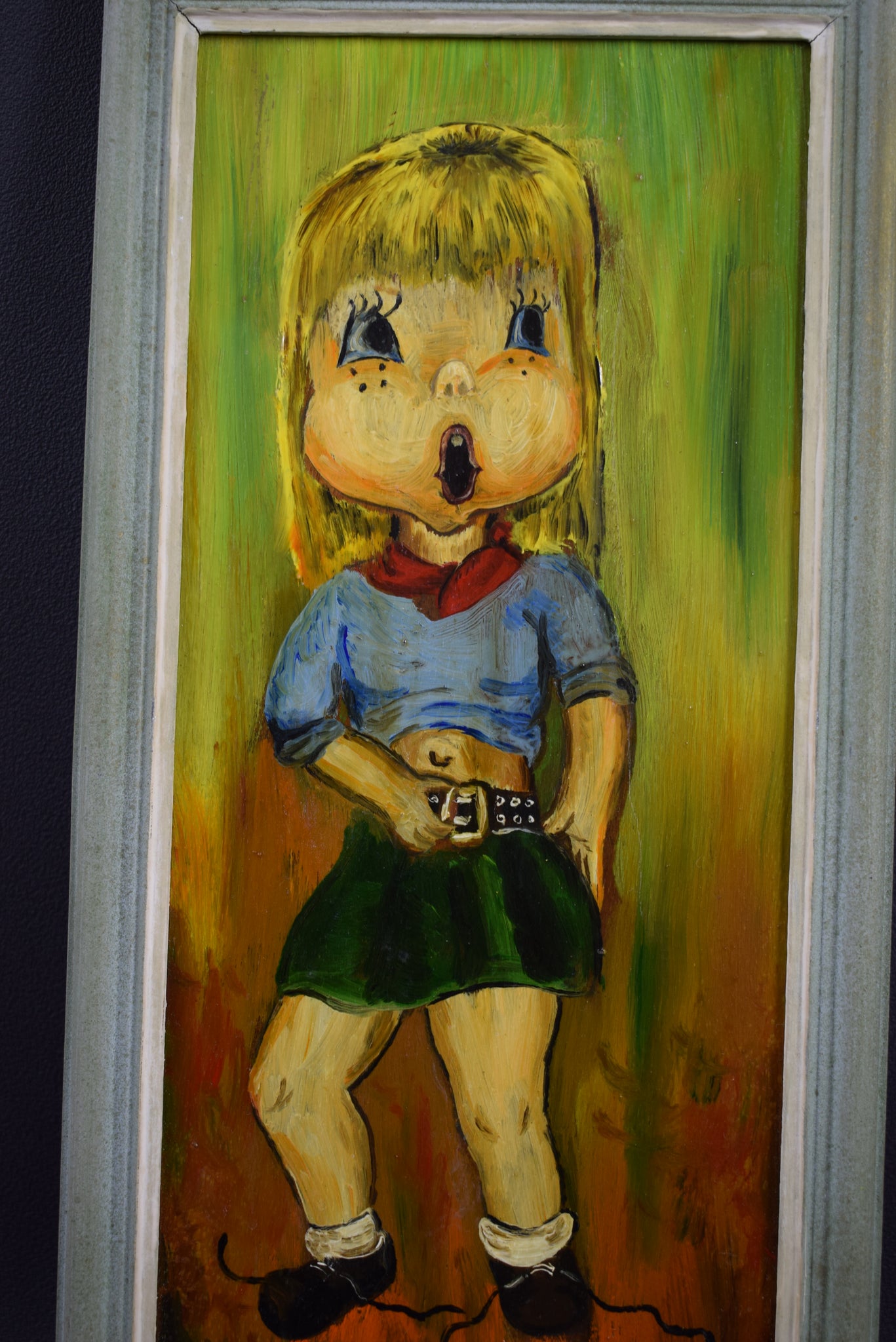 Oil painting humorous Paris Montmartre - Girl