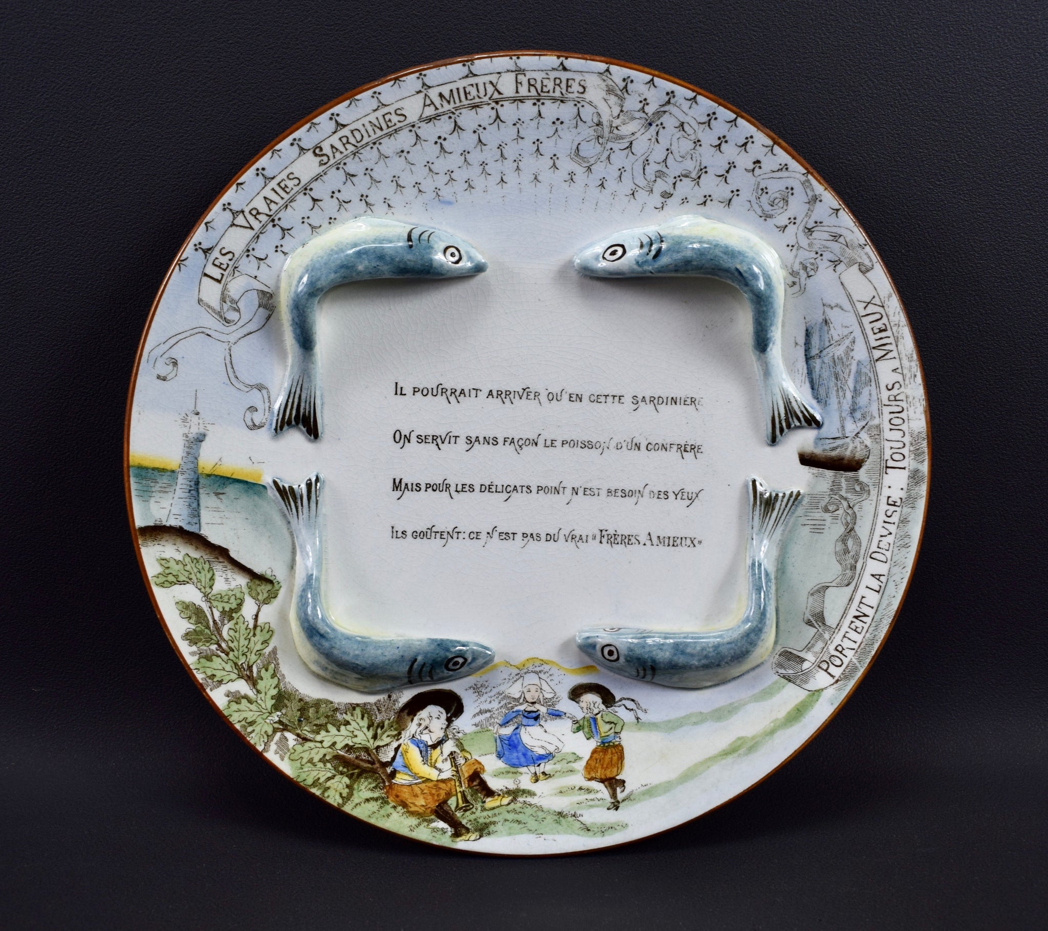 Majolica Advertising Plate