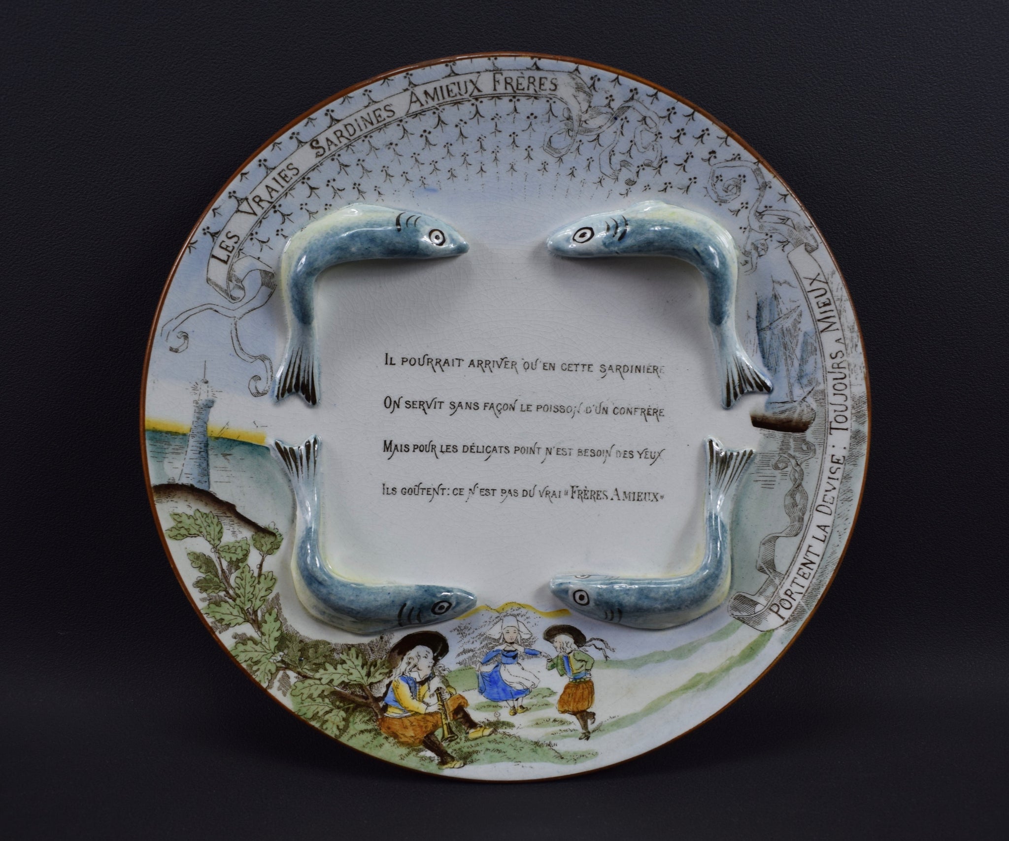 Majolica Advertising Plate