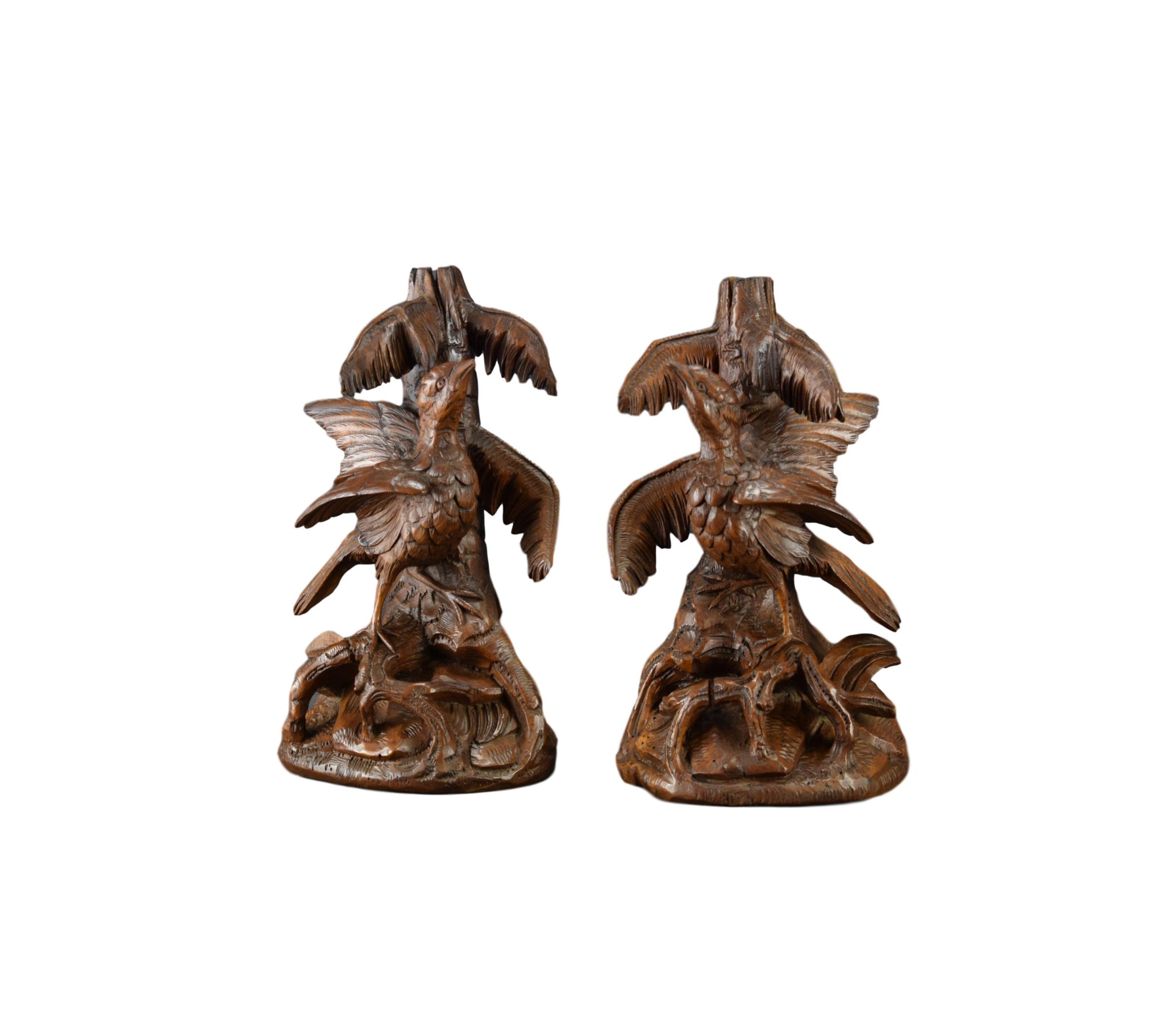 Black Forest Birds Epergne or Candle Stands - Charmantiques
