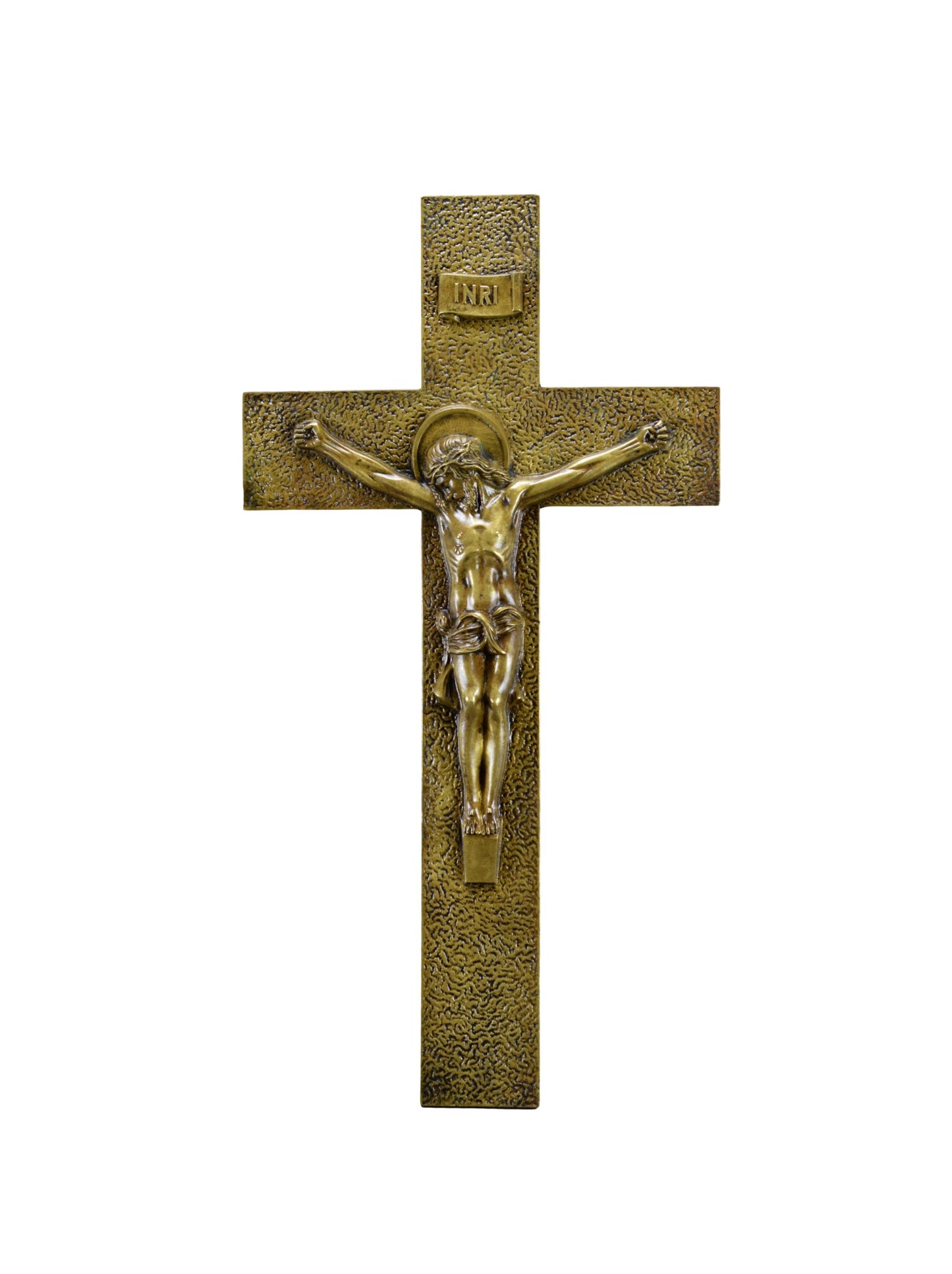 23" Art Deco Bronze Crucifix by A.Dubois