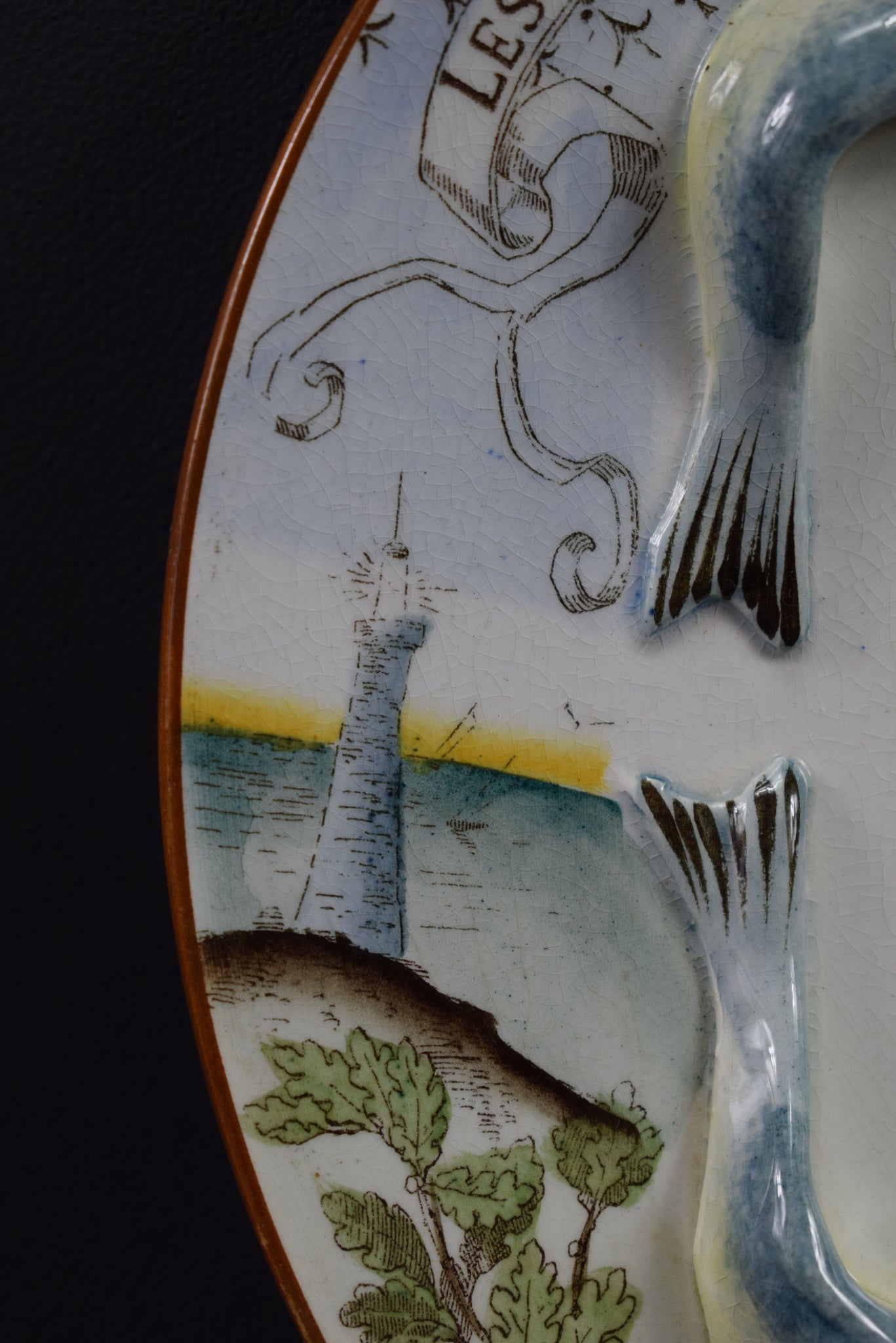 Majolica Advertising Plate