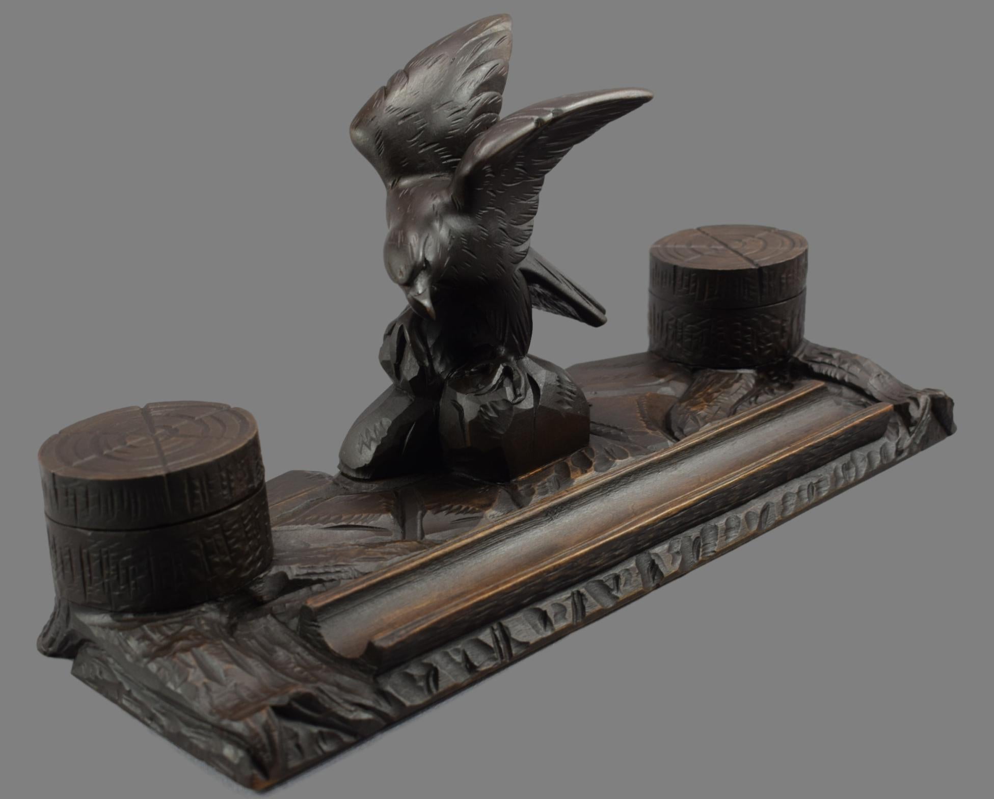 Black Forest Eagle Inkwell - Charmantiques