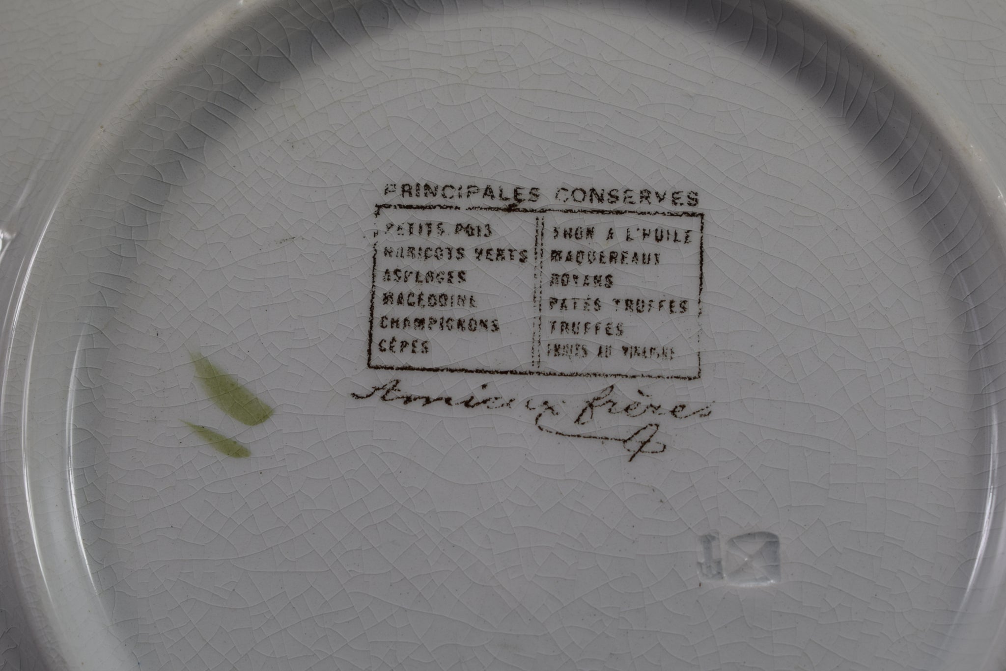 Majolica Advertising Plate