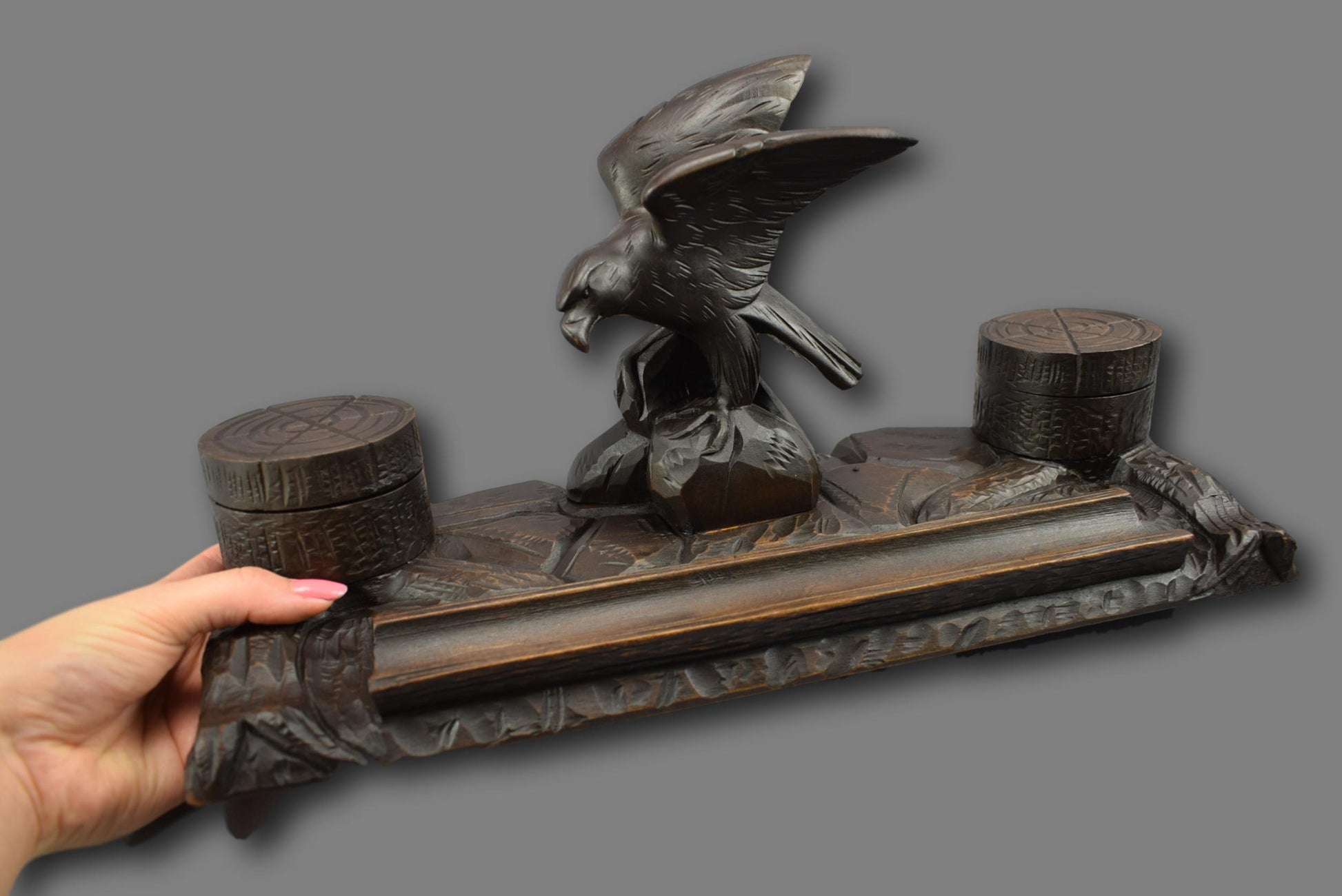 Black Forest Eagle Inkwell - Charmantiques