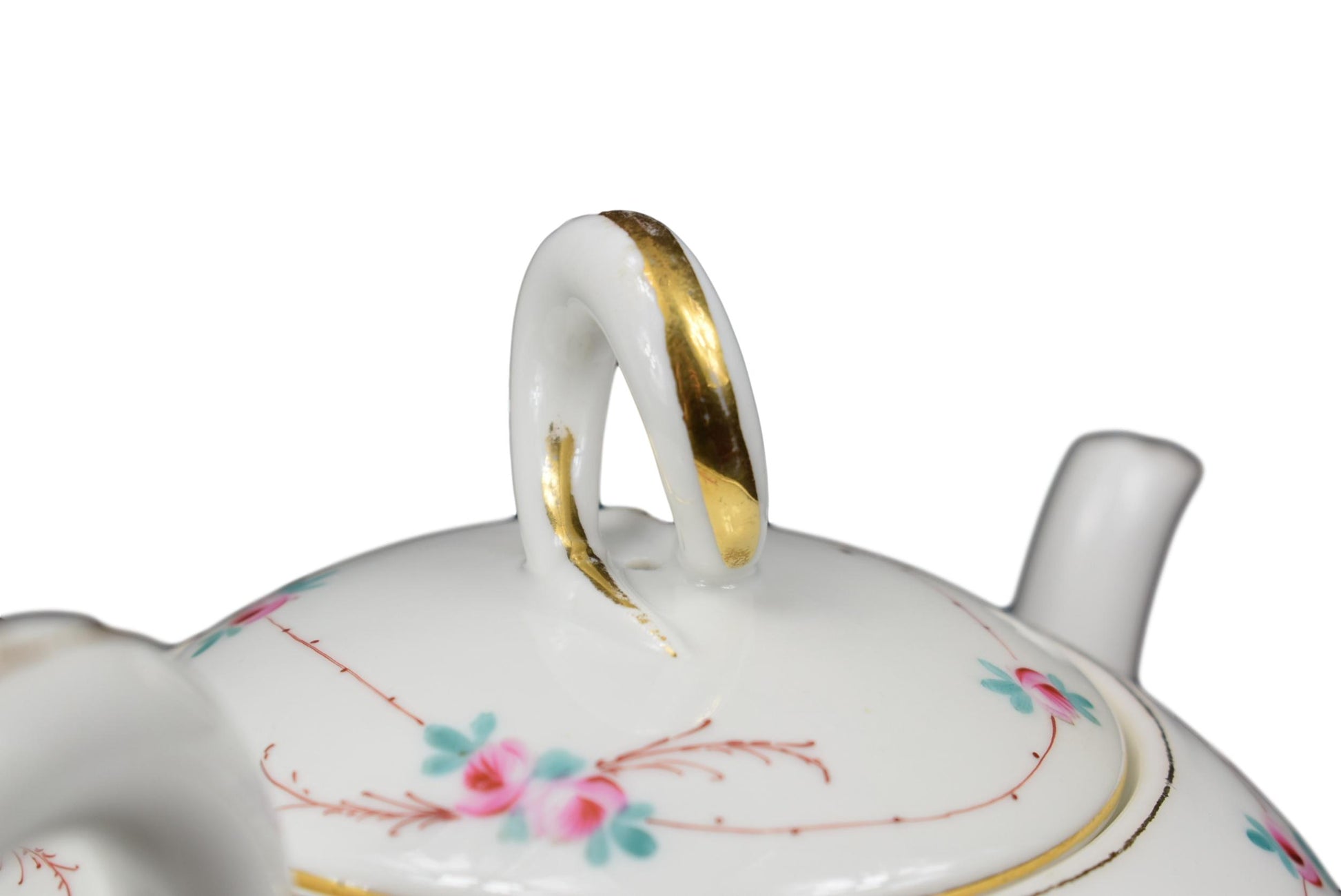 19th.C Paris Porcelain Tea Pot - Charmantiques