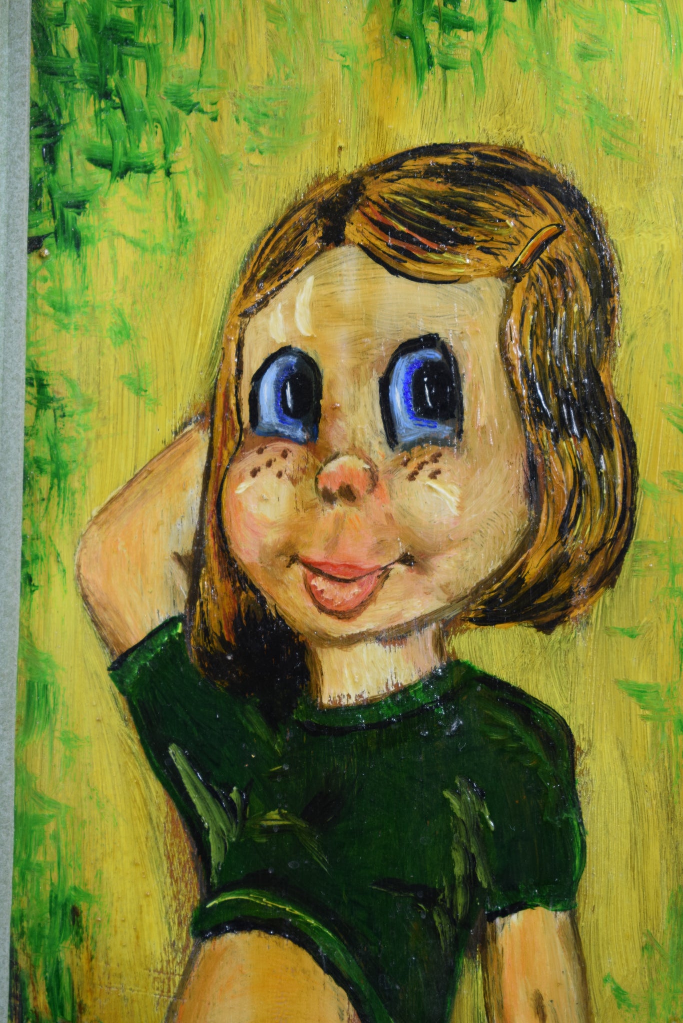 Oil painting humorous Paris Montmartre - Girl