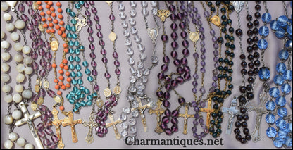 Art Nouveau Purple Rosary - Charmantiques