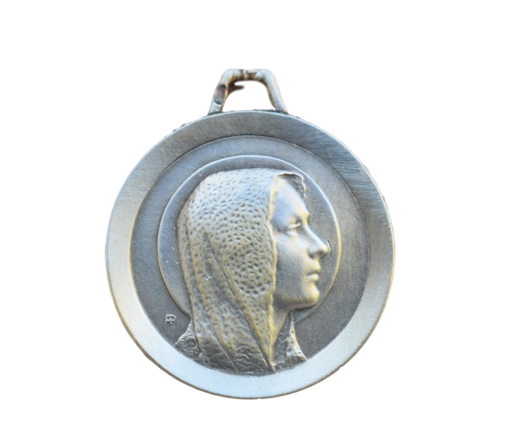 Silver Lourdes Medal - Charmantiques