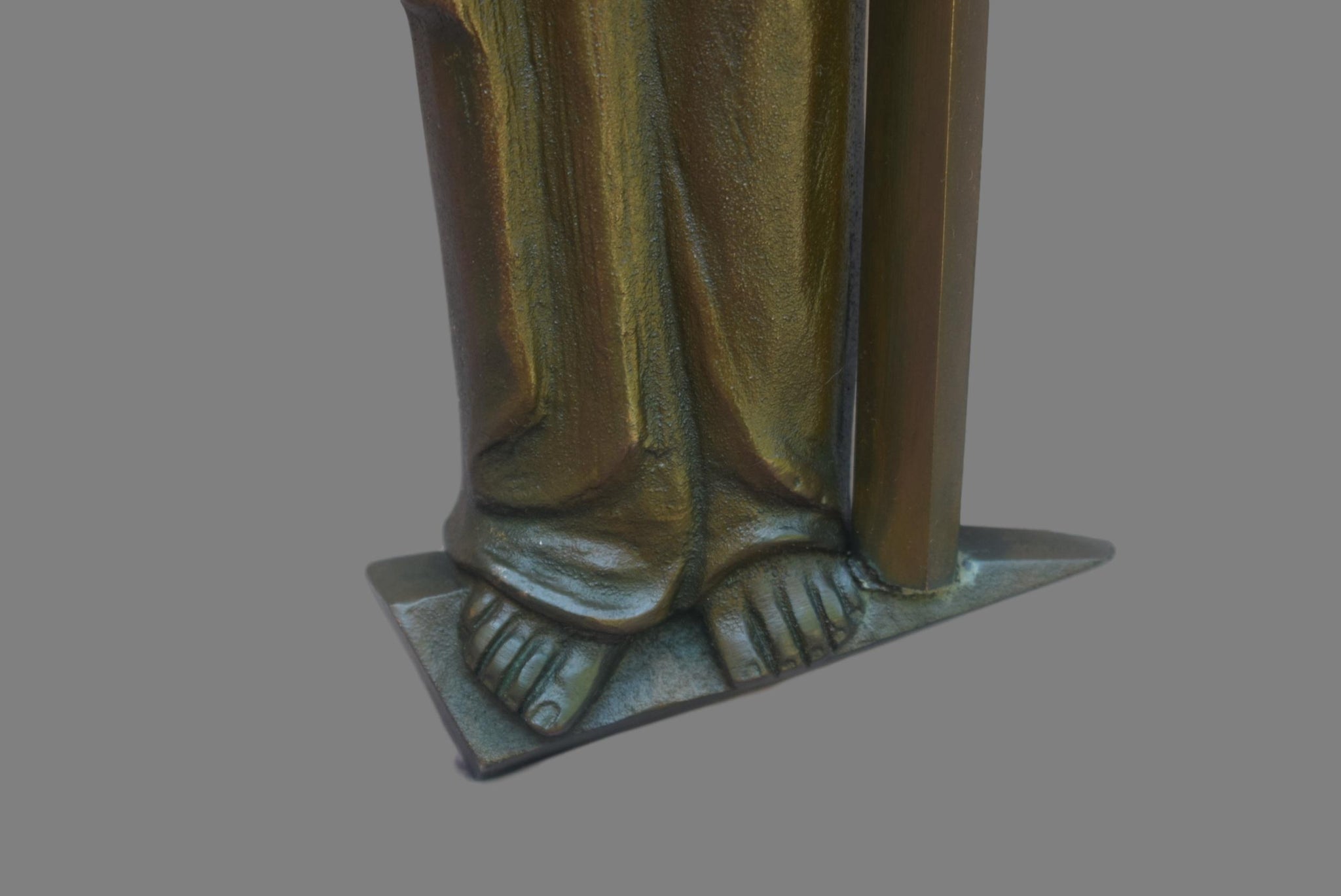 Art Deco Bronze Jesus Statue - Charmantiques