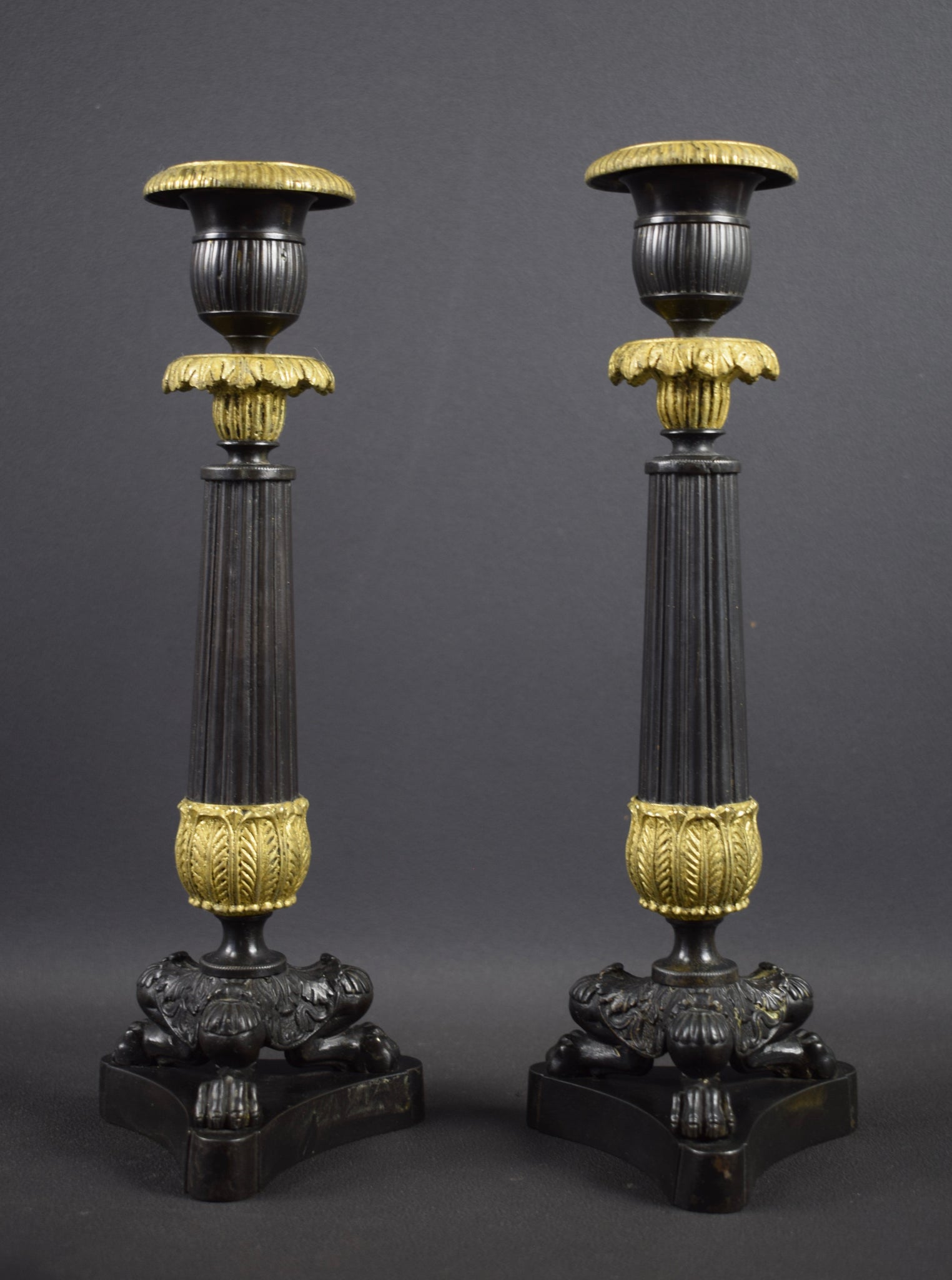 Pair of Candlesticks Empire Restoration