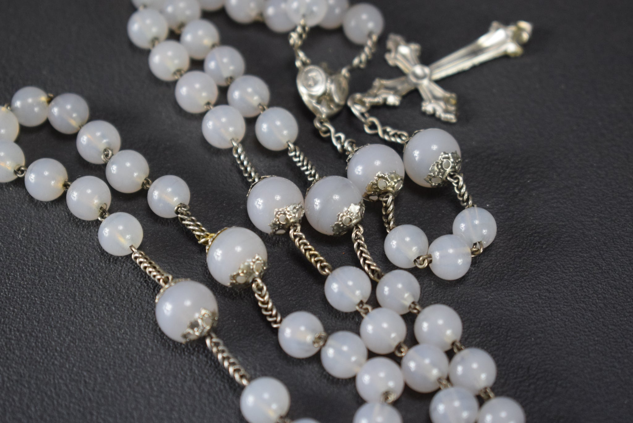 Opaline Silver Rosary - Charmantiques