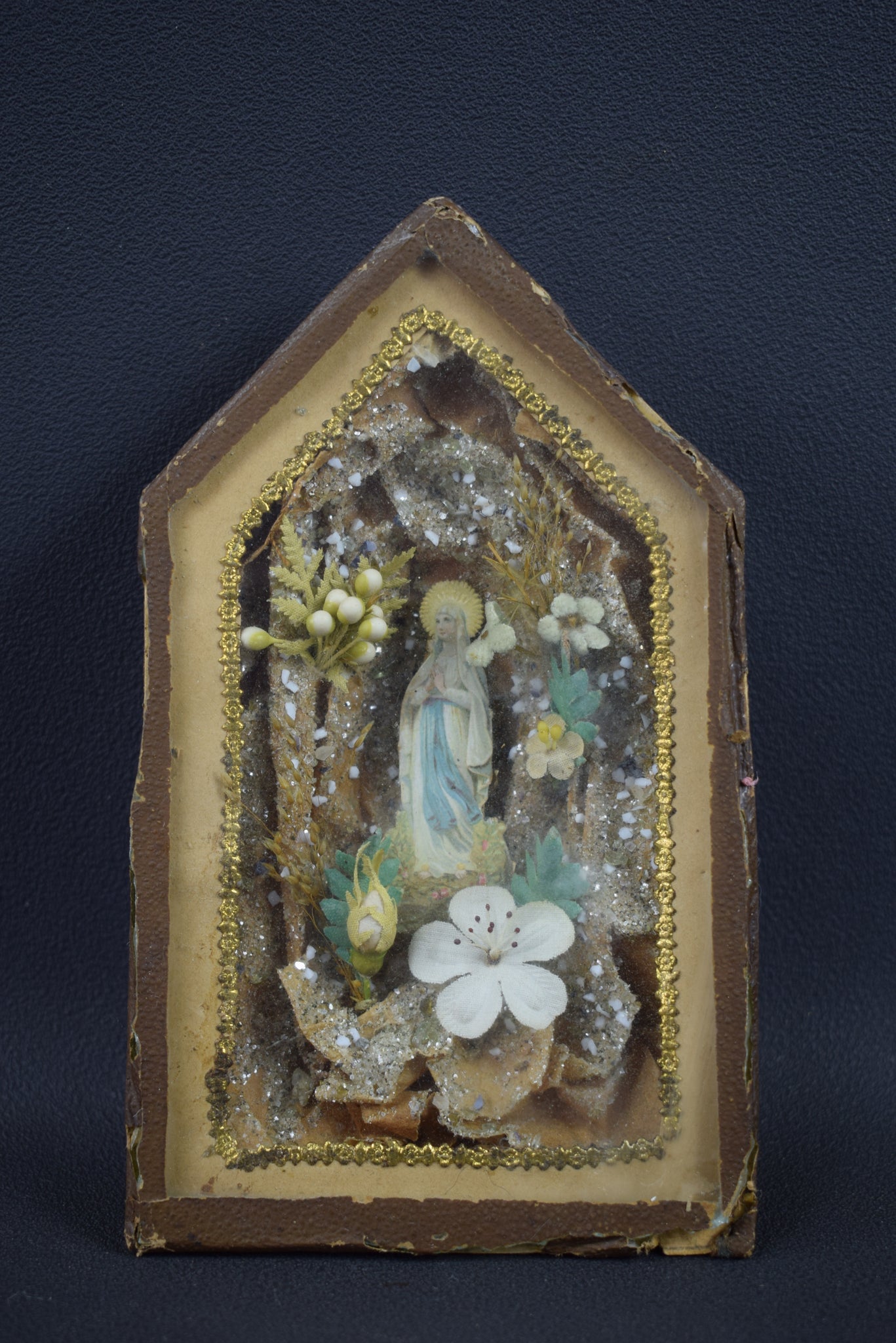 French Antique Diorama Box Religious Subject 19th