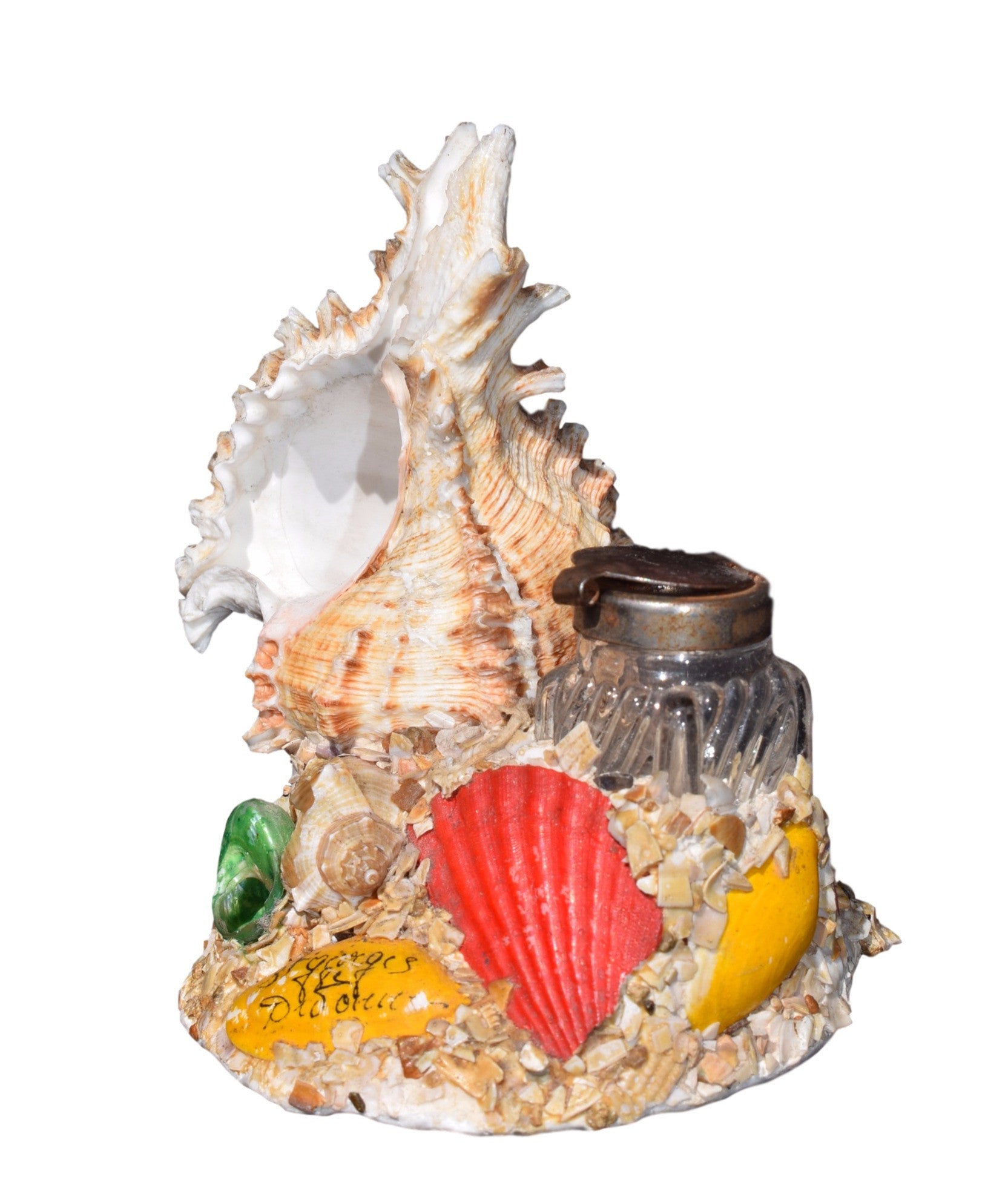 French Vintage Seashell Inkwell - Charmantiques