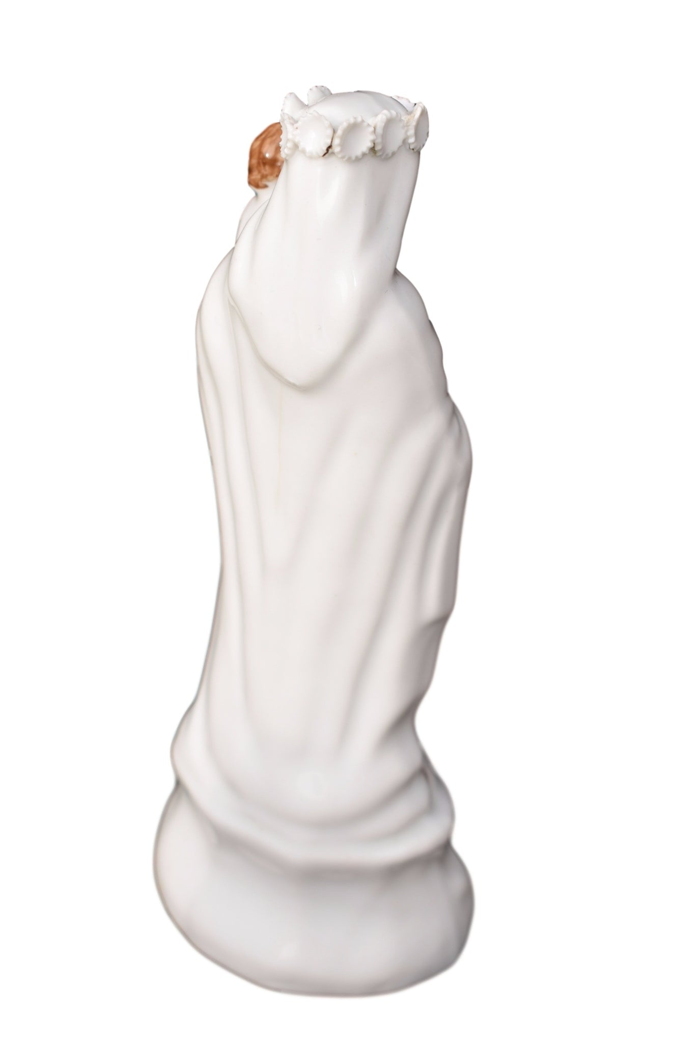French Antique Paris Porcelain Virgin Mary and Jesus Child Statue - Charmantiques