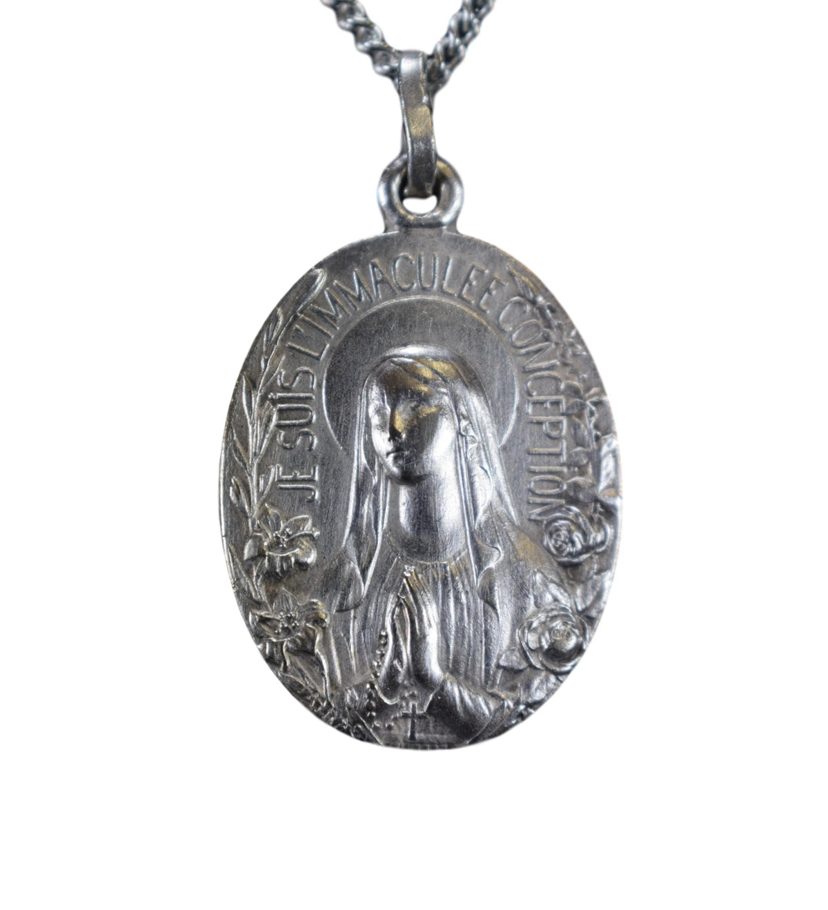 Our Lady Virgin Mary Lourdes Medal Pendant by Tairac – Charmantiques