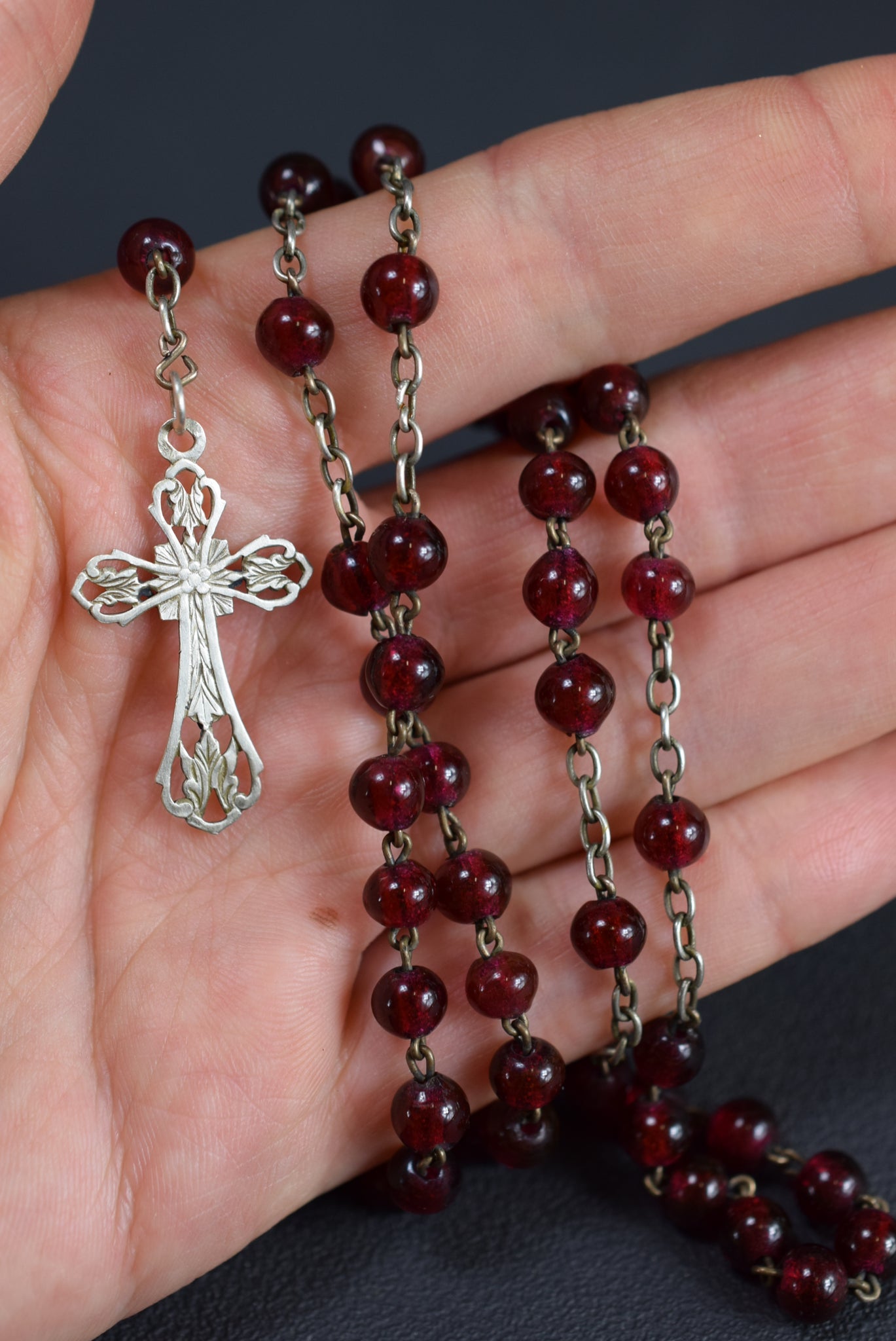 Red & Silver Rosary