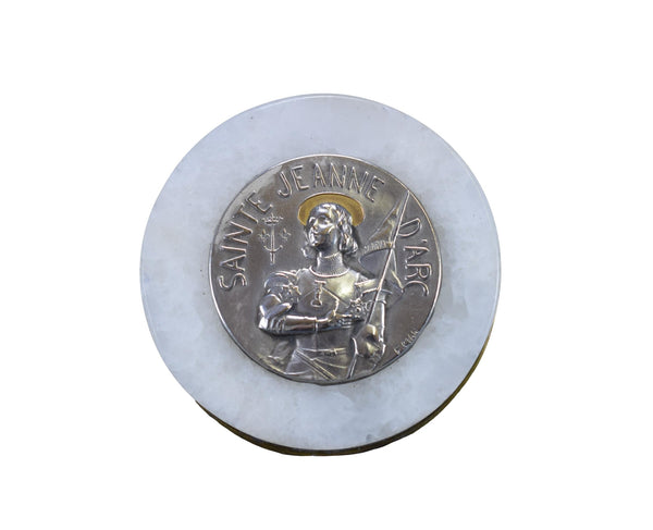 Vintage Saint Joan of Arc Paperweight by F Cian Marble