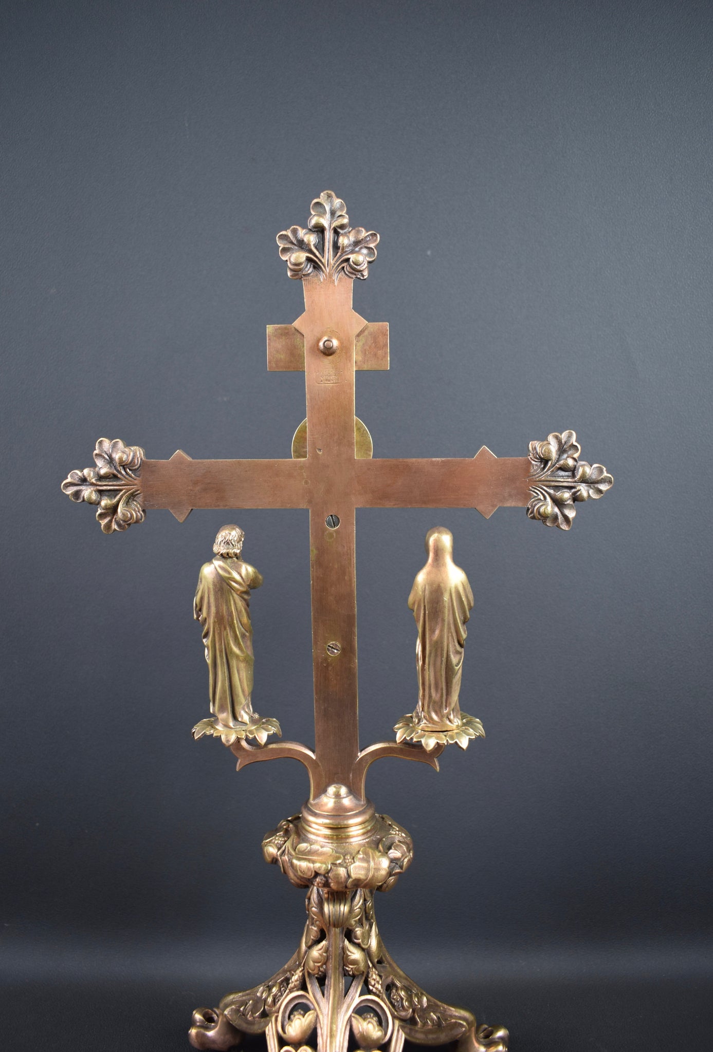 Rare Gothic Crucifix Bronze Goldsmith A. CHERTIER Paris