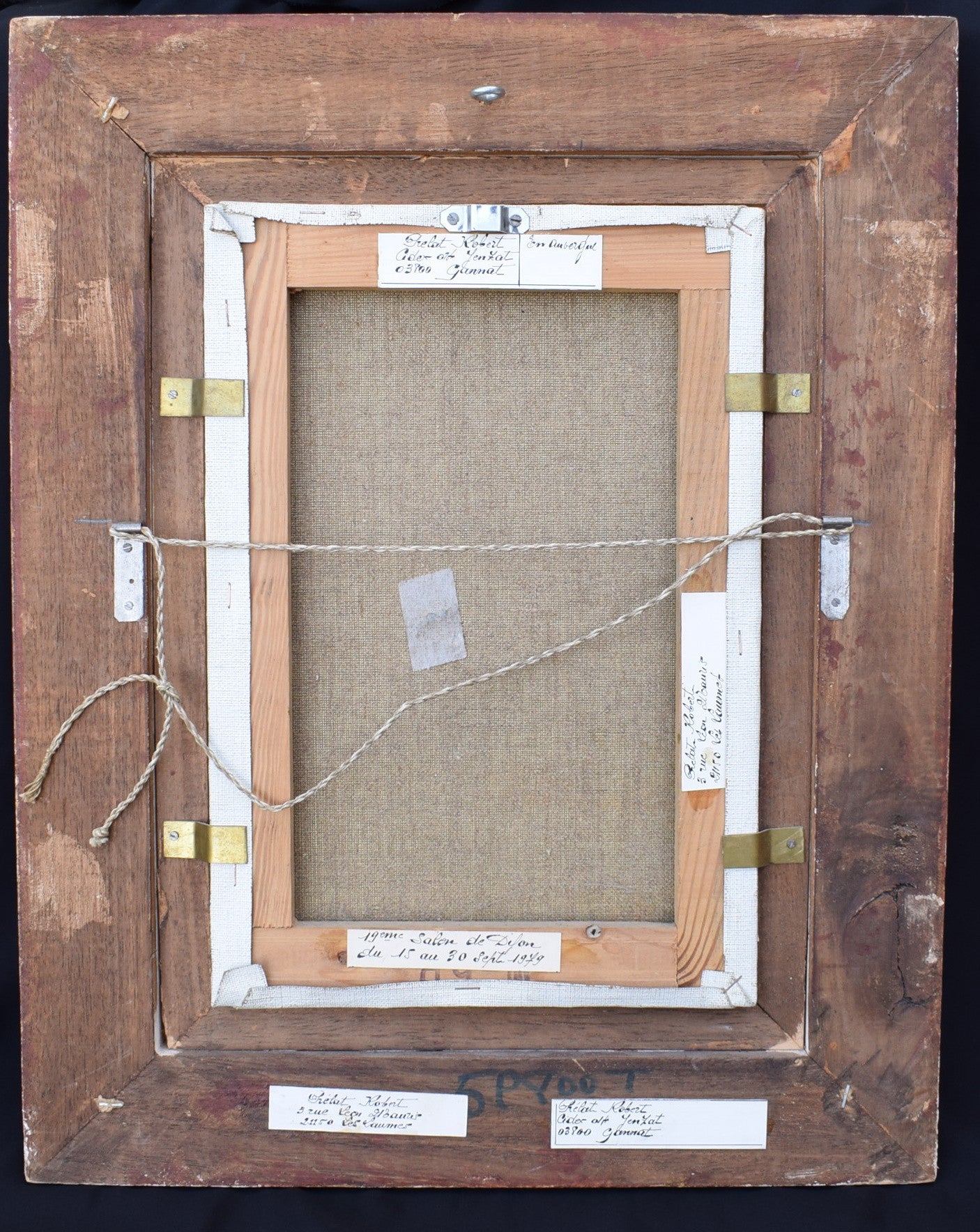 French Vintage Gilt Frame Oil Painting on Canvas Signed Robert Prelot - Charmantiques