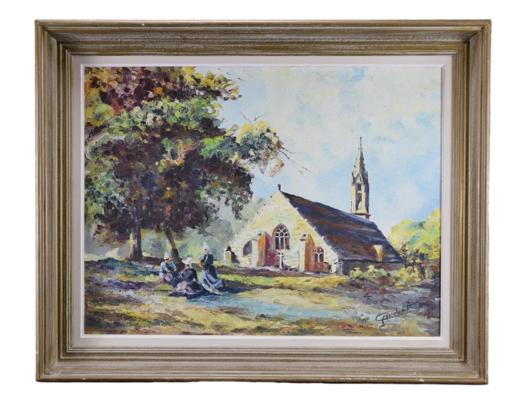 Impressionist Oil Painting on Canvas Signed Prudent Church