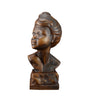 Vintage Hand Carved Oak Wood Young Girl Bust Sculpture Statue