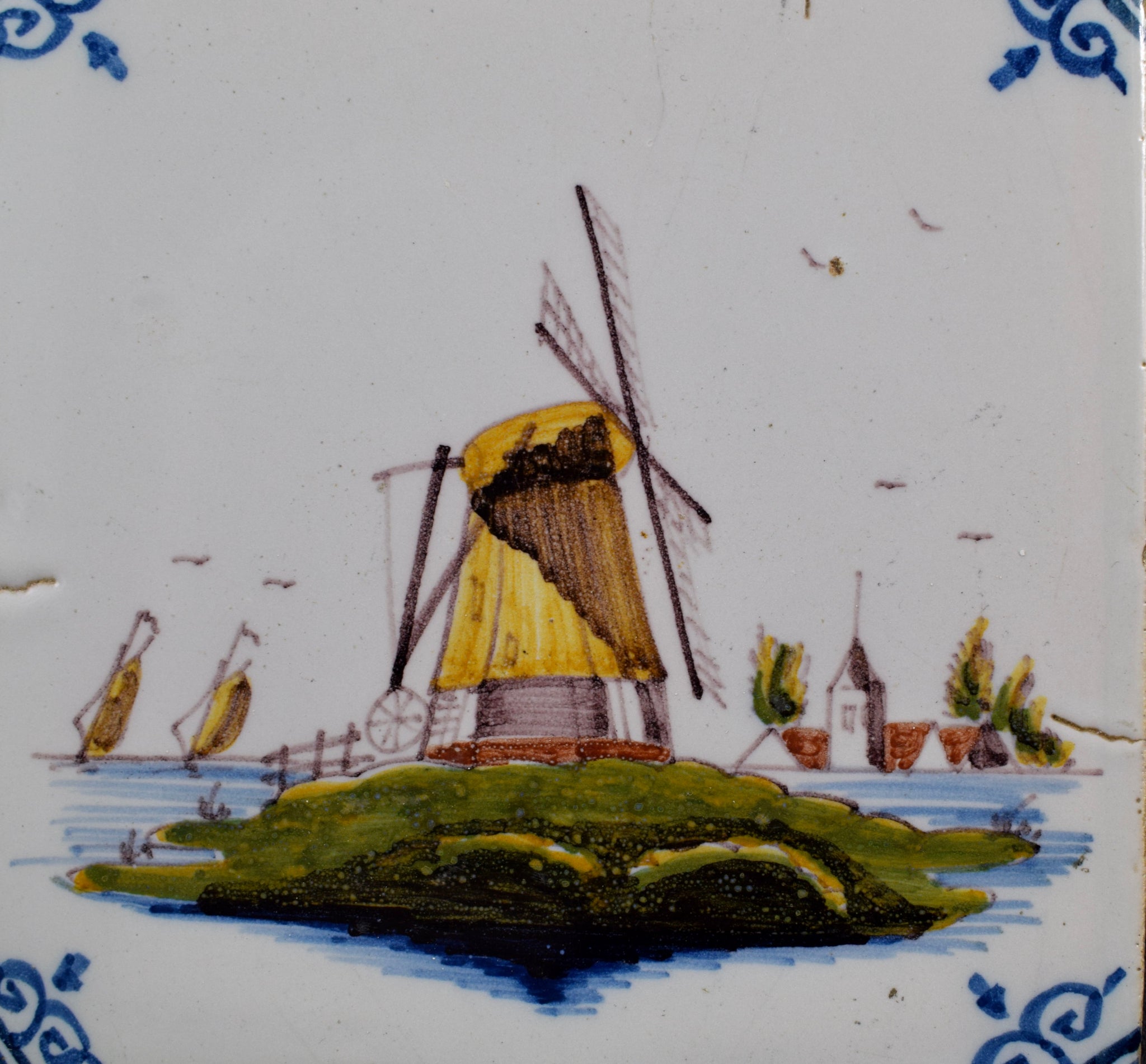 Delft Hand Painted Tile - Charmantiques