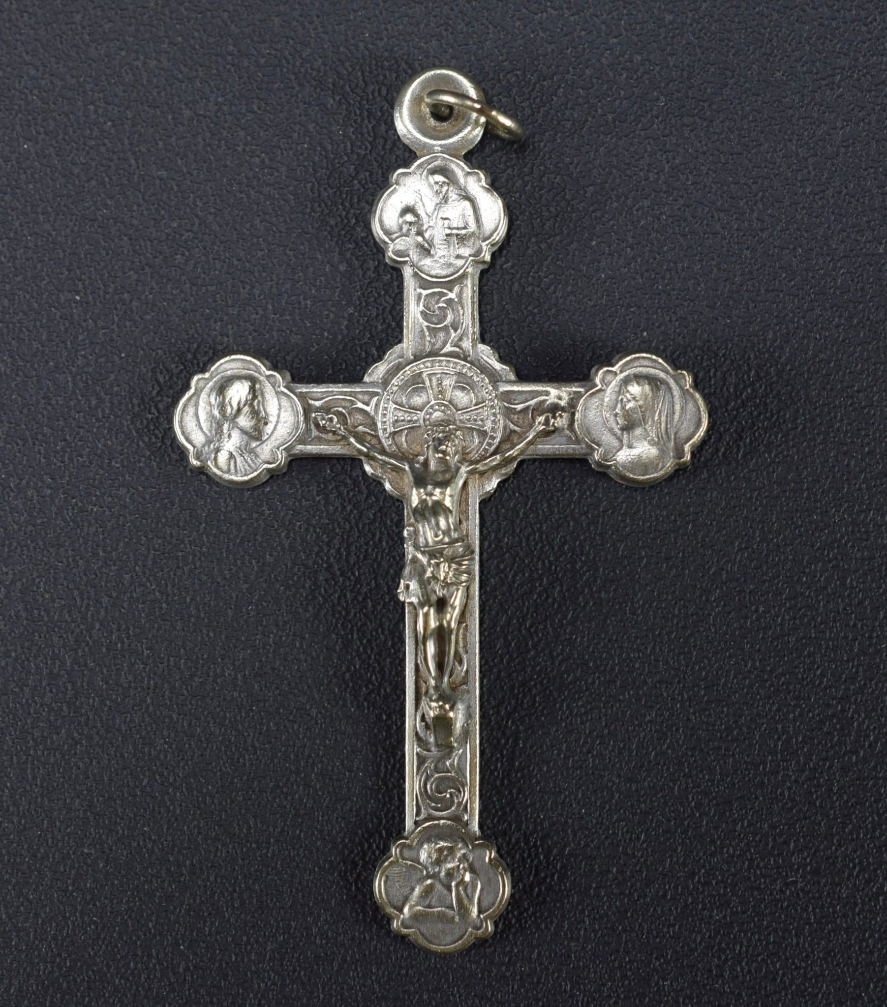Vintage Italian Pectoral Cross Crucifix Angel Communion