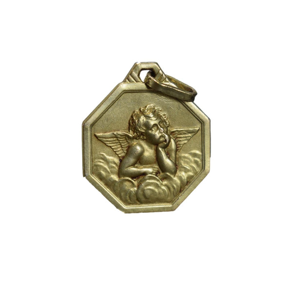 Gold Filled Angel Putti Medal Pendant Oria