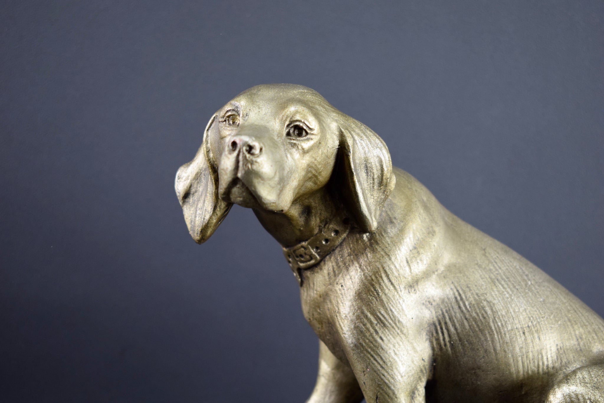 Vintage French Antique Terracotta Hunted Dog Statue signed GARNIER