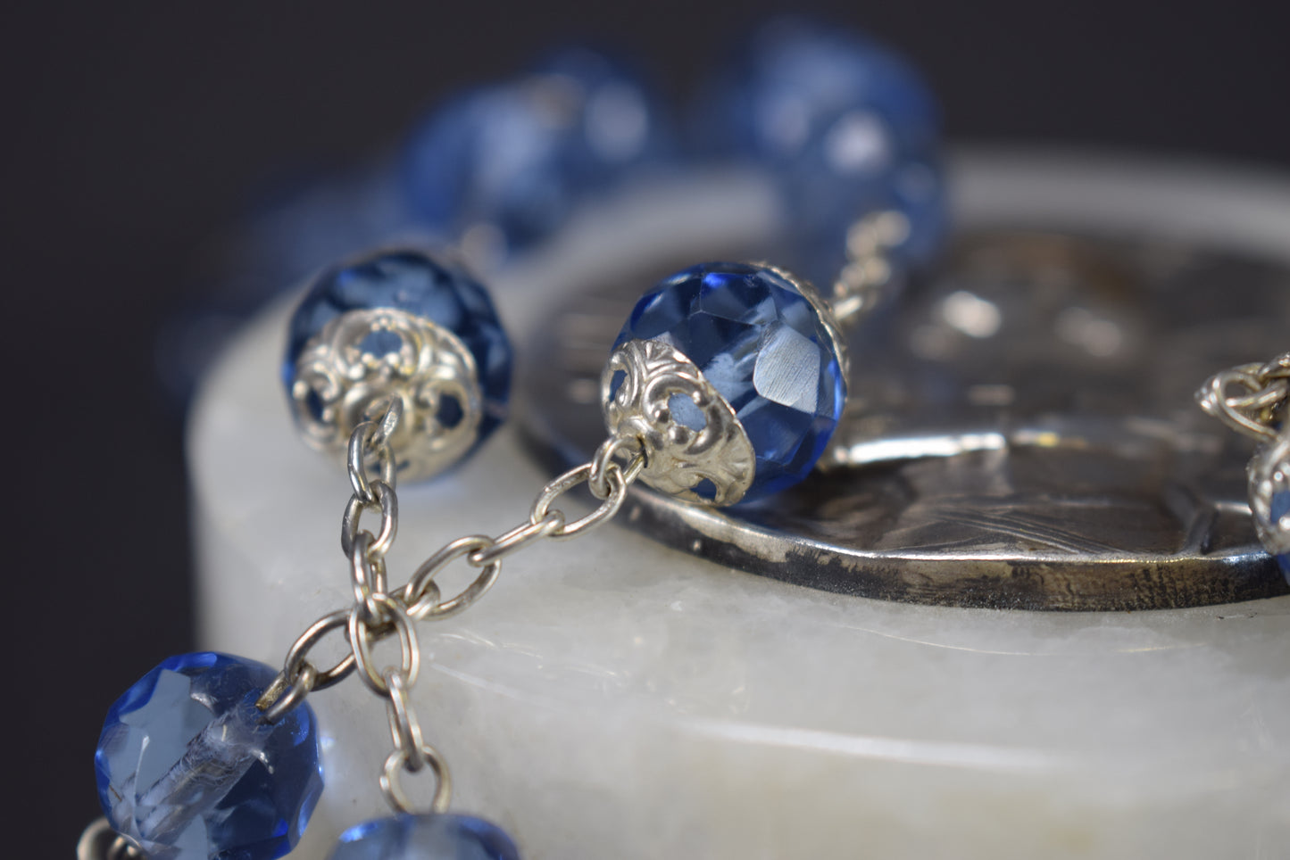 Blue Faceted Rosary