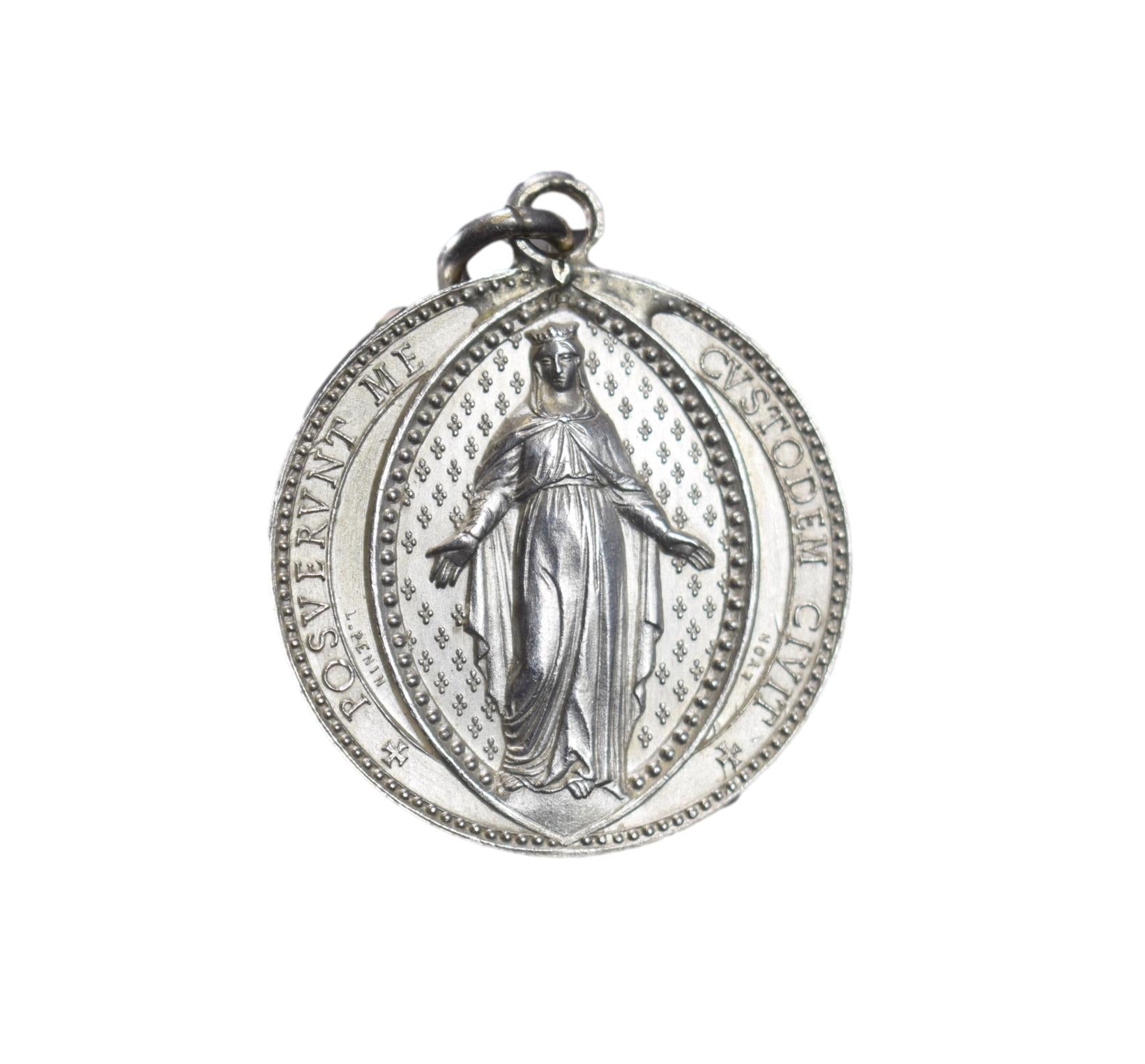 Mary Medal Pendant by L Penin Guardian of the City Amulet