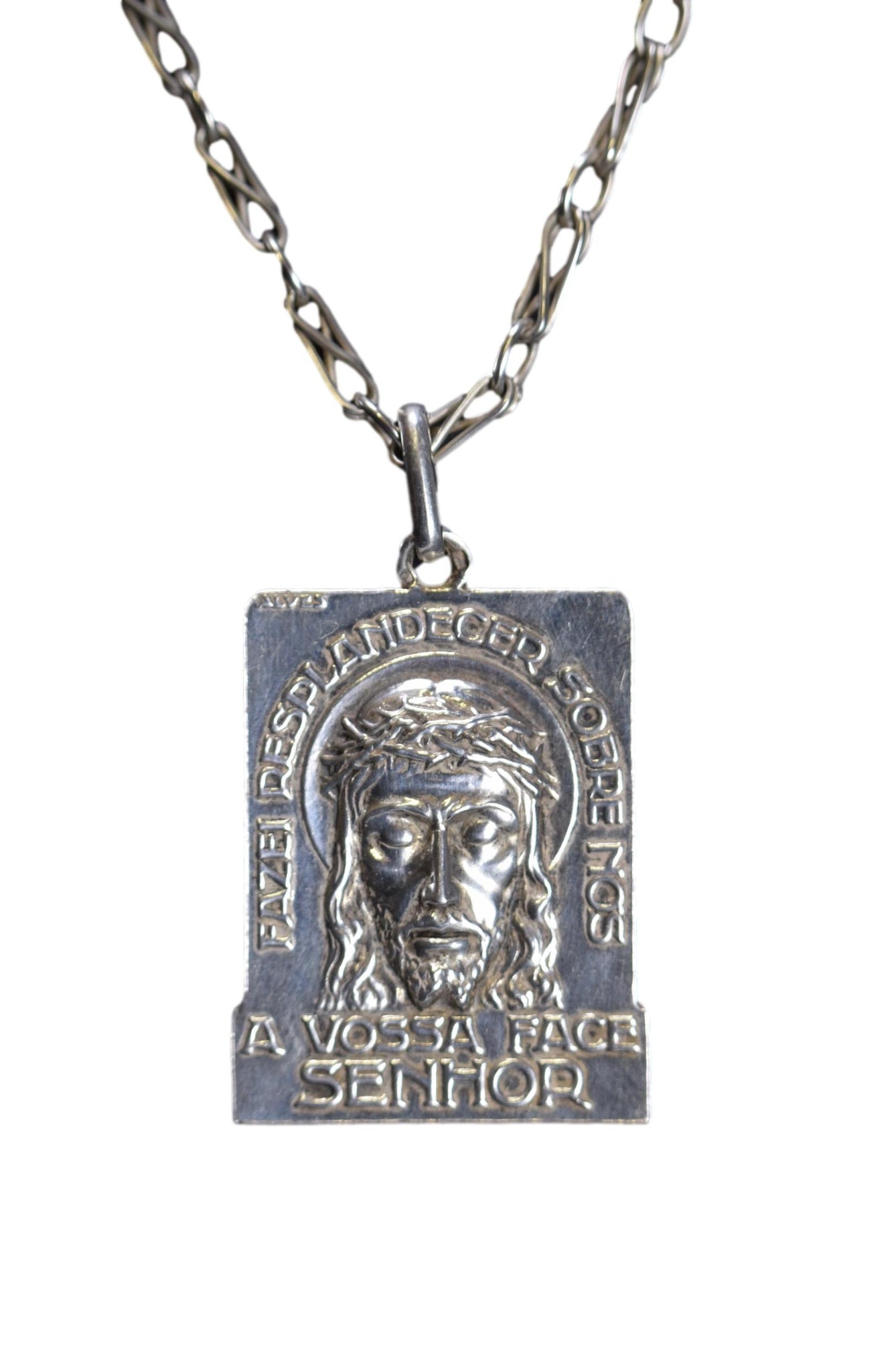 Large Silver Holy Face of Jesus Christ Medal