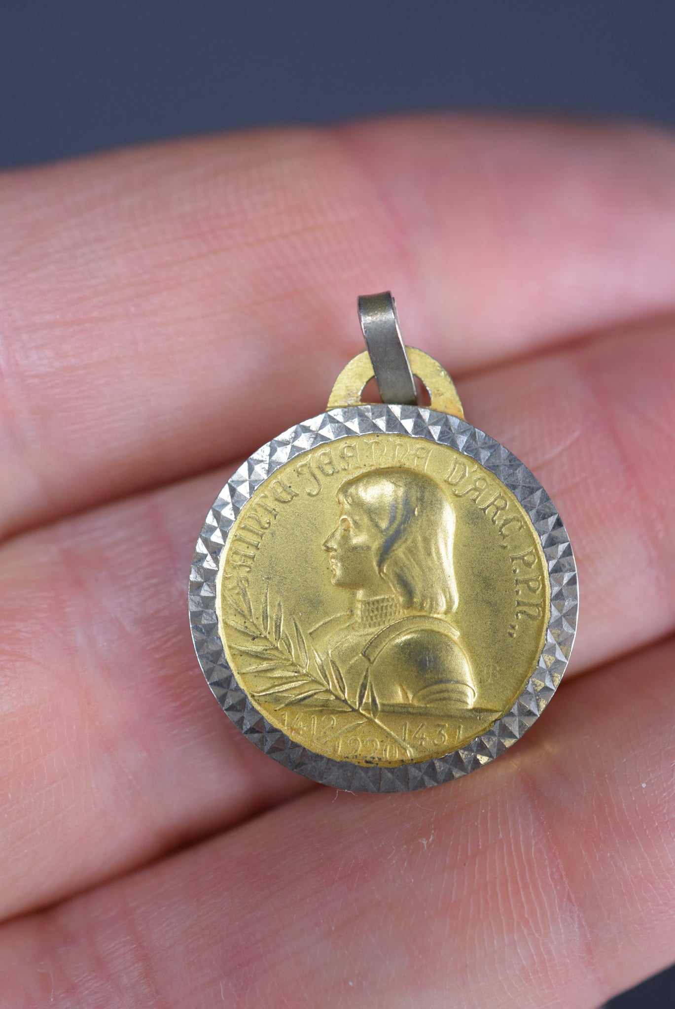 Saint Joan of Arc Gold Plated Medal Pendant