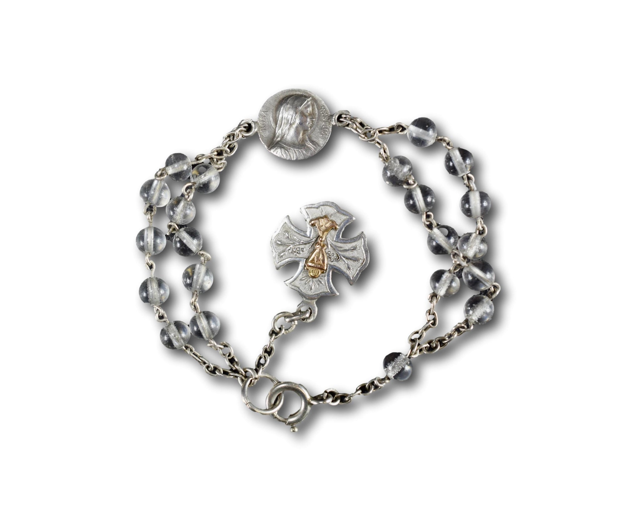 Mary Religious Bracelet Beads Medal Chalice