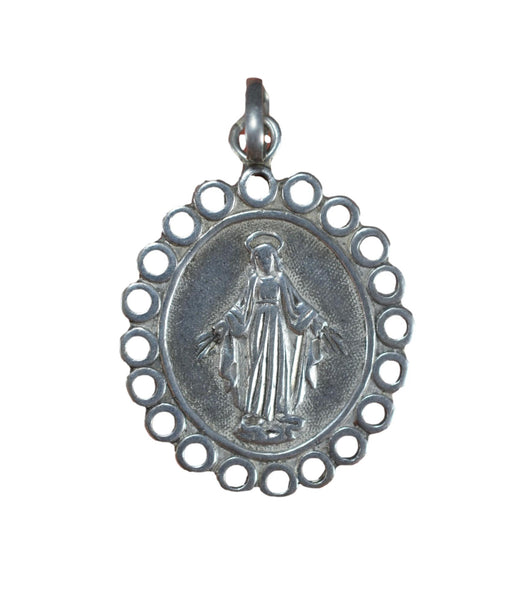 Sterling Silver Vintage Mary Medal