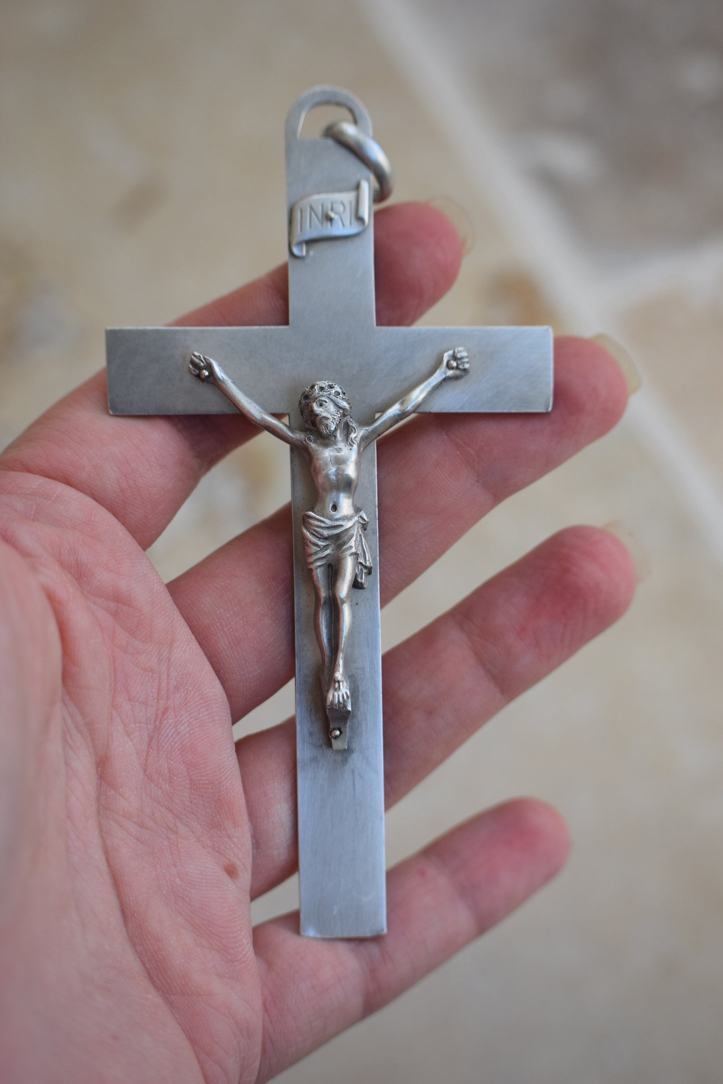 Grand Crucifix En Argent