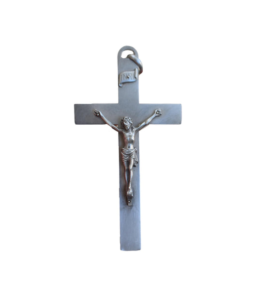 4" Sterling Silver Pectoral Cross Pendant Crucifix