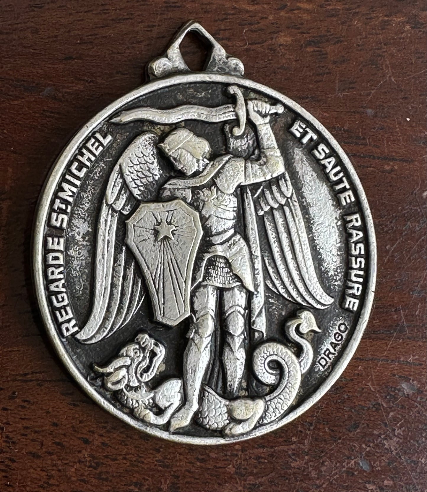 Archangel Michael Against the Dragon Medal Pendant 1.25 inches Men Parachutist 1st squadron Drago