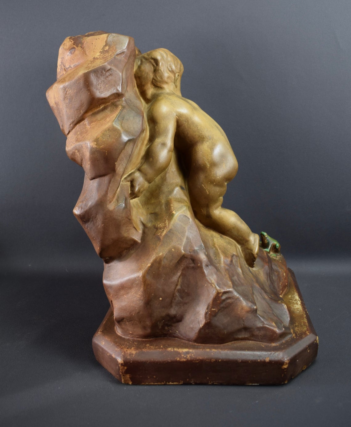VINTAGE French Antique Sculpture Plaster Child 