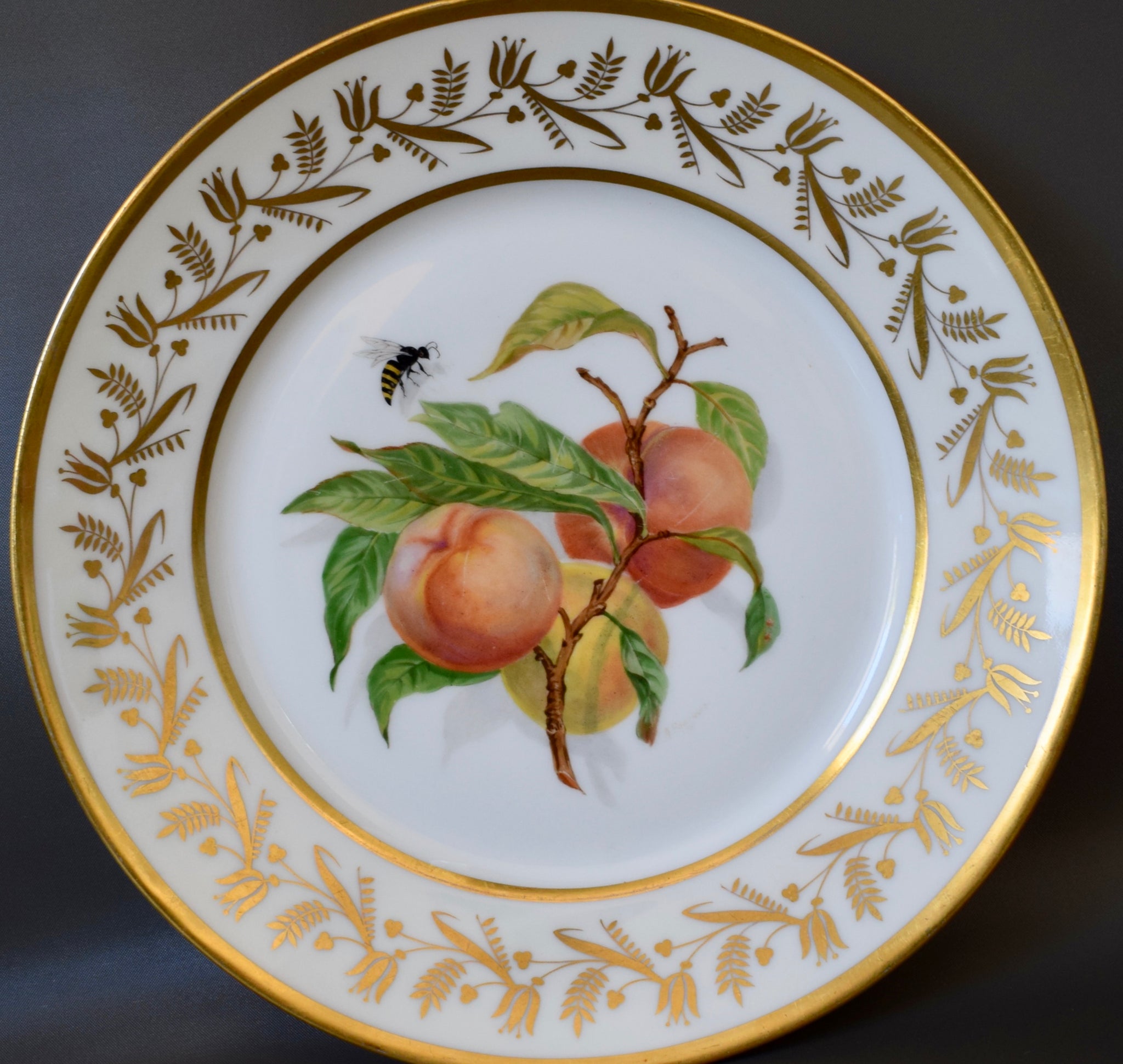 Peach Porcelain Plate - Charmantiques