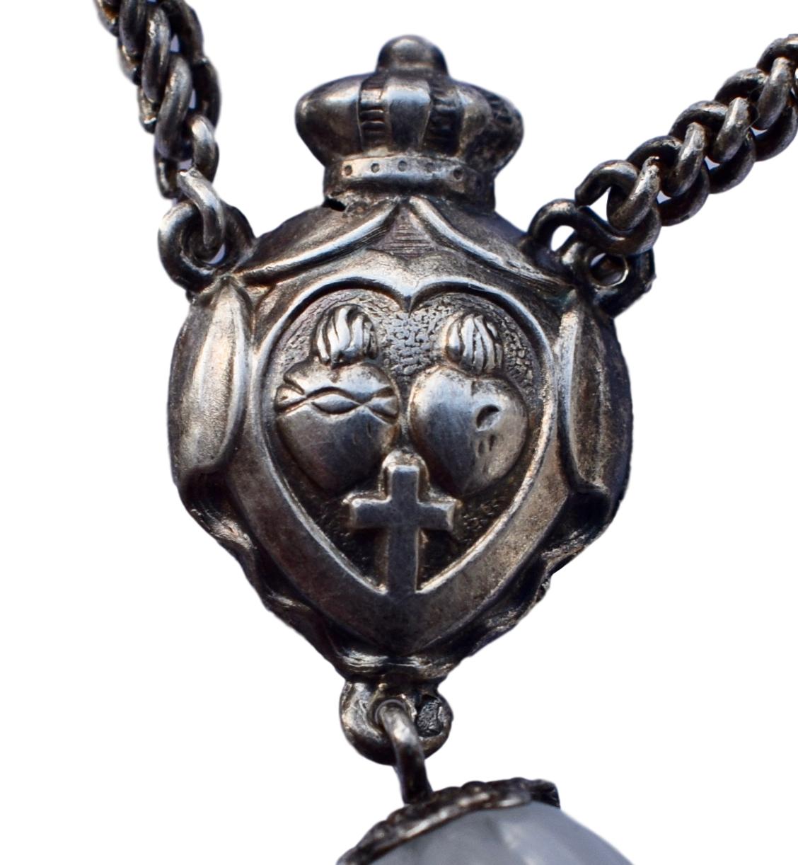 Sterling Silver Rosary Reliquary - Charmantiques
